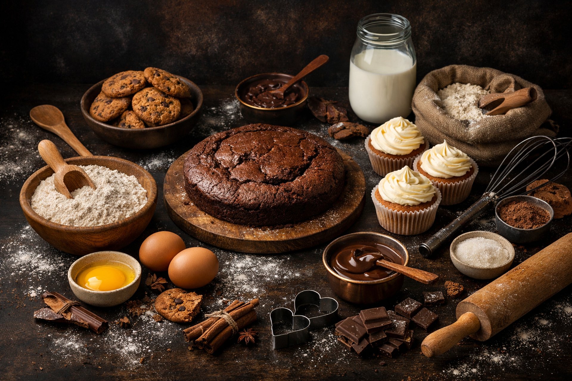 a wooden cutting board topped with lots of food