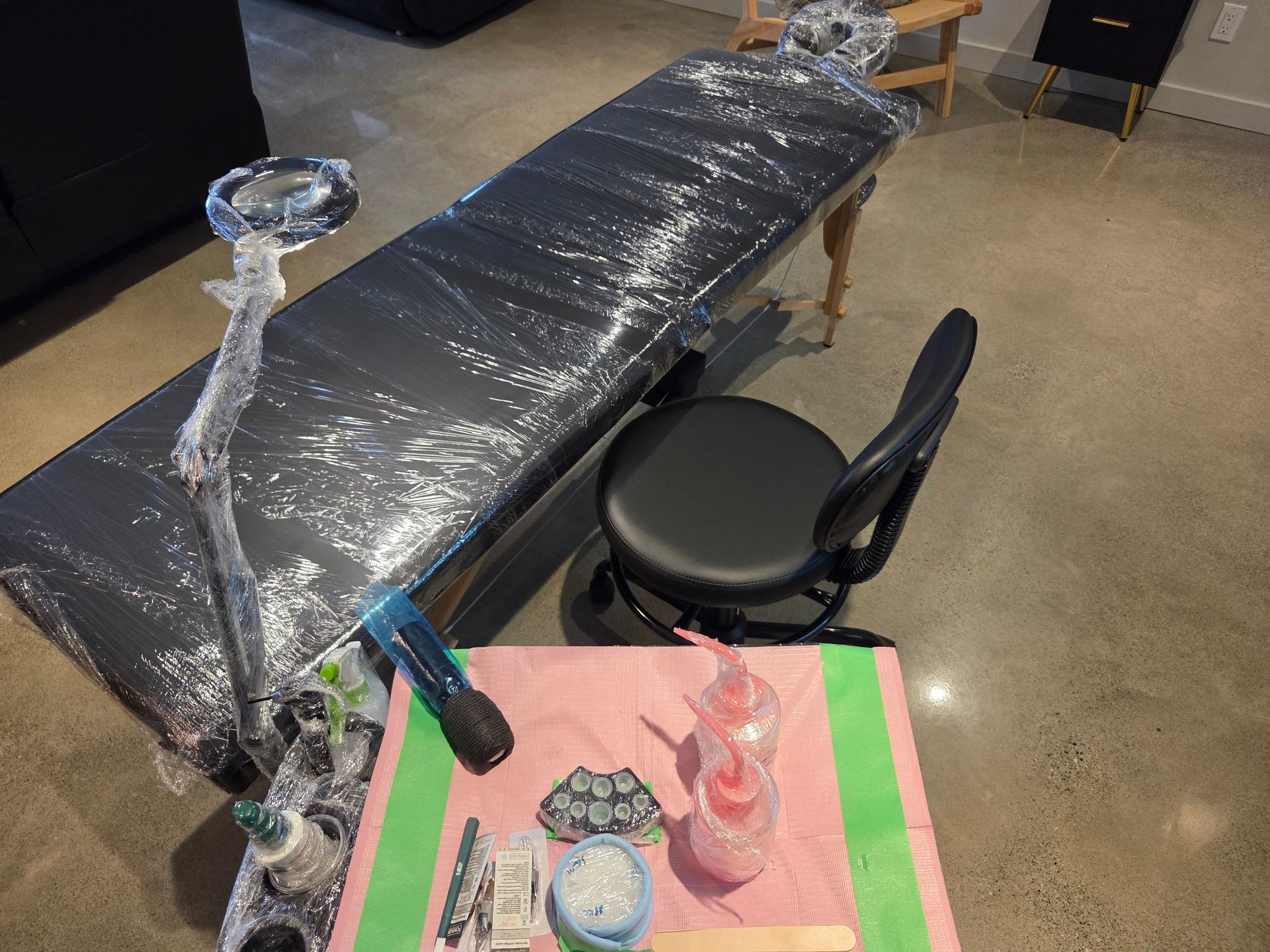 an abstract photo of a curved building with a blue sky in the background