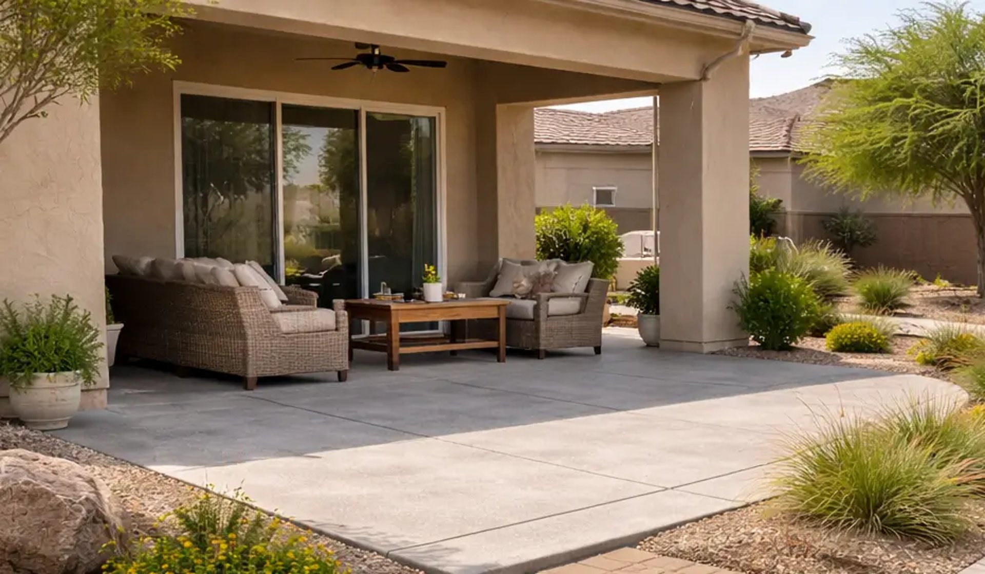 Clean Residential Concrete Driveway in Queen Creek, AZ
