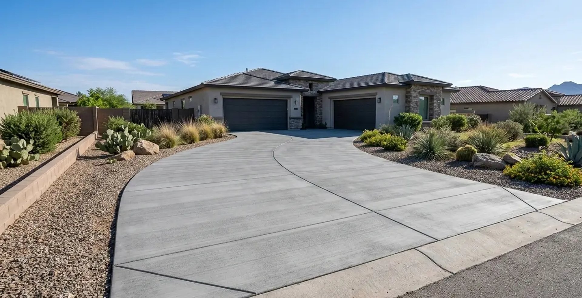 Clean Residential Concrete Driveway in Queen Creek, AZ