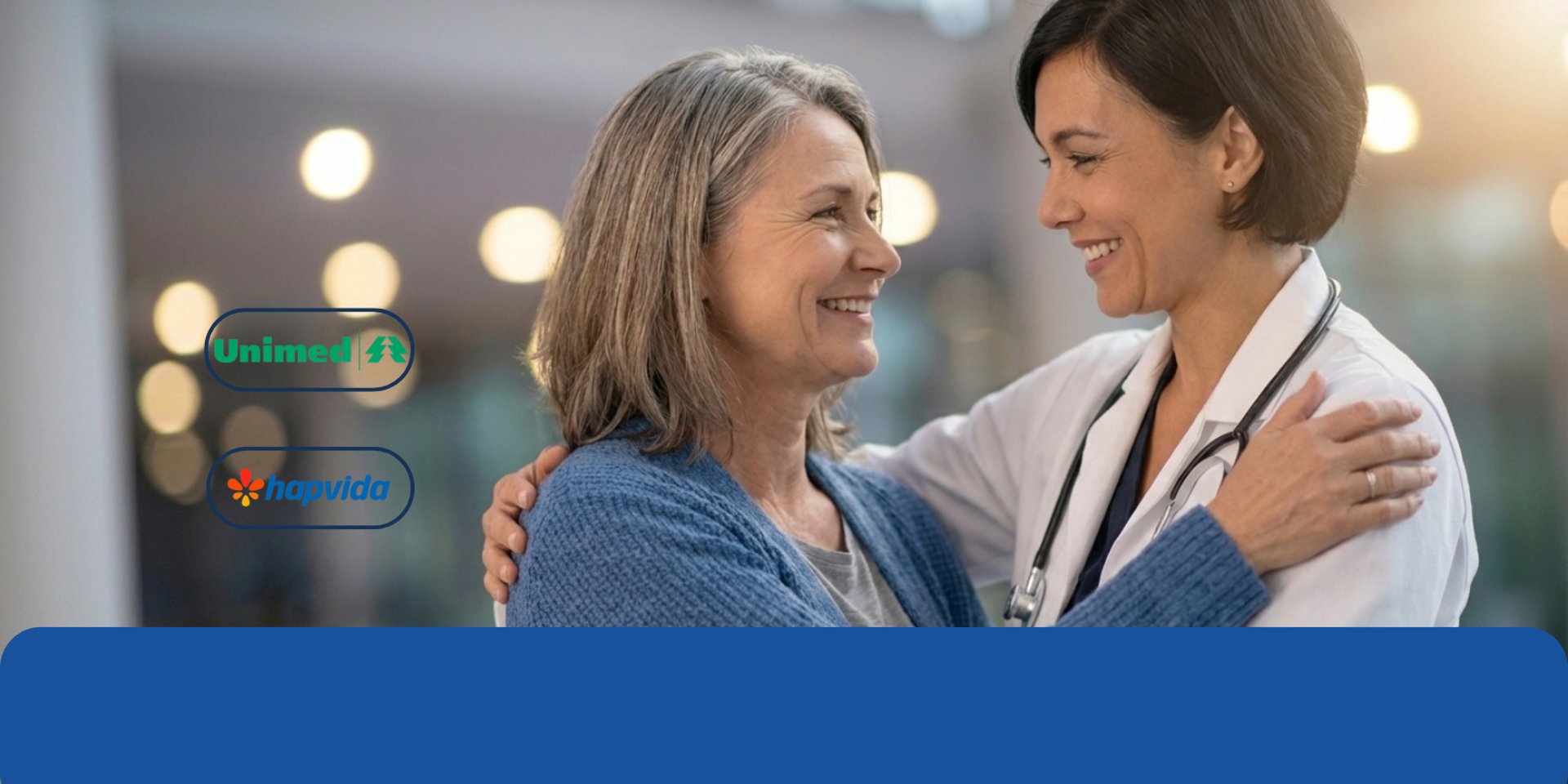 Elderly doctor wearing glasses and stethoscope in office.