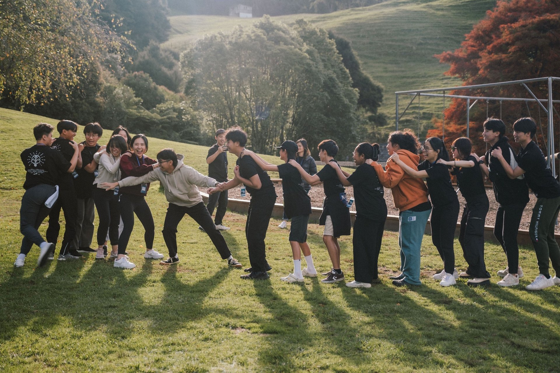 an abstract photo of a curved building with a blue sky in the background