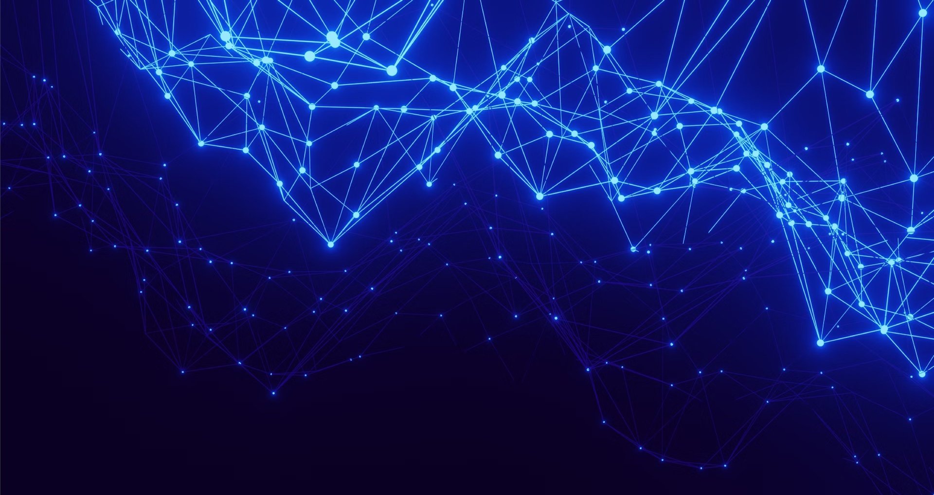 a blue background with lines and dots