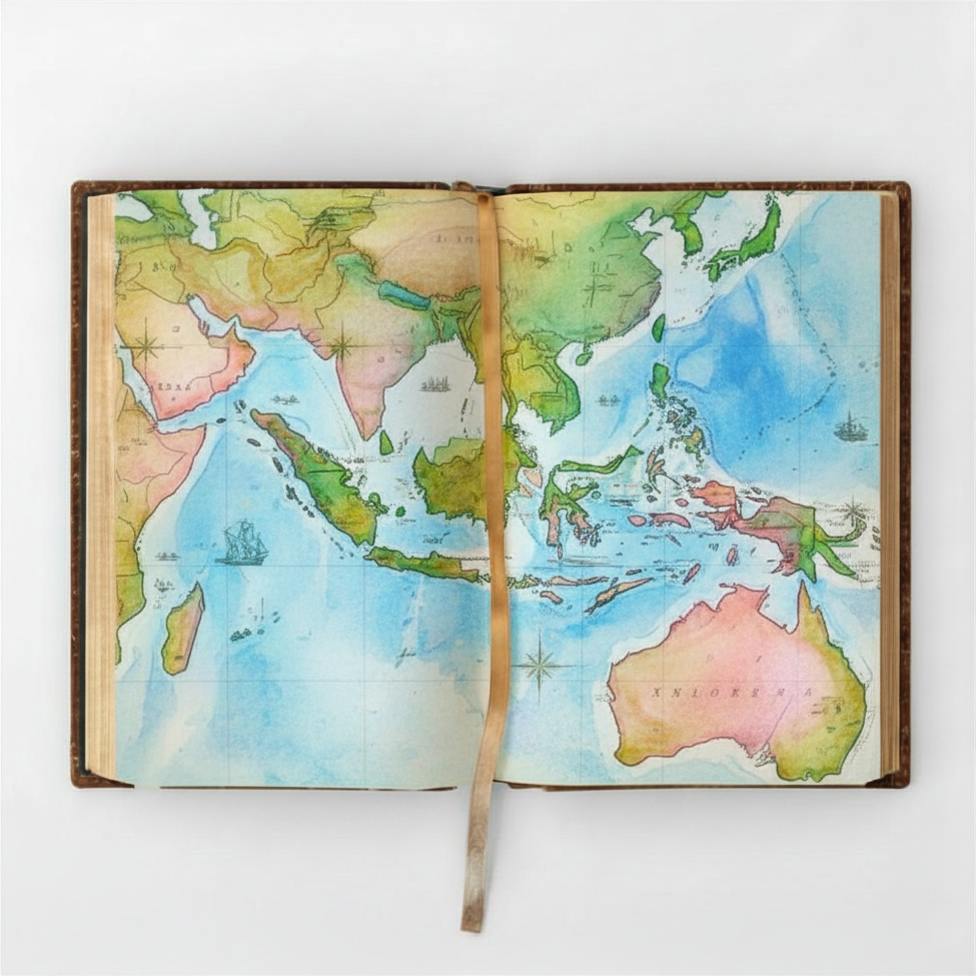 blue and white book on black table