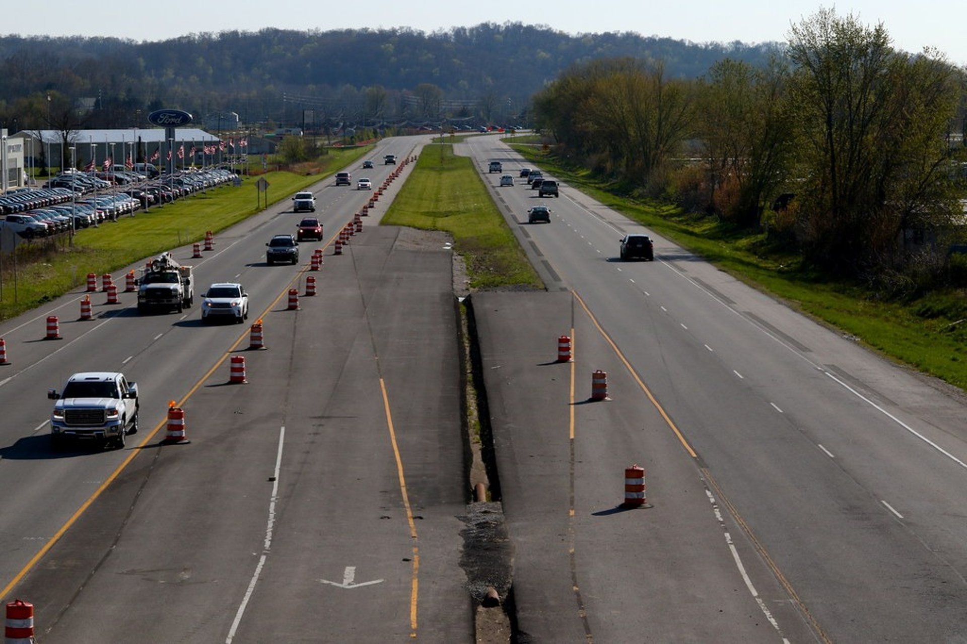 a city with a river running through it