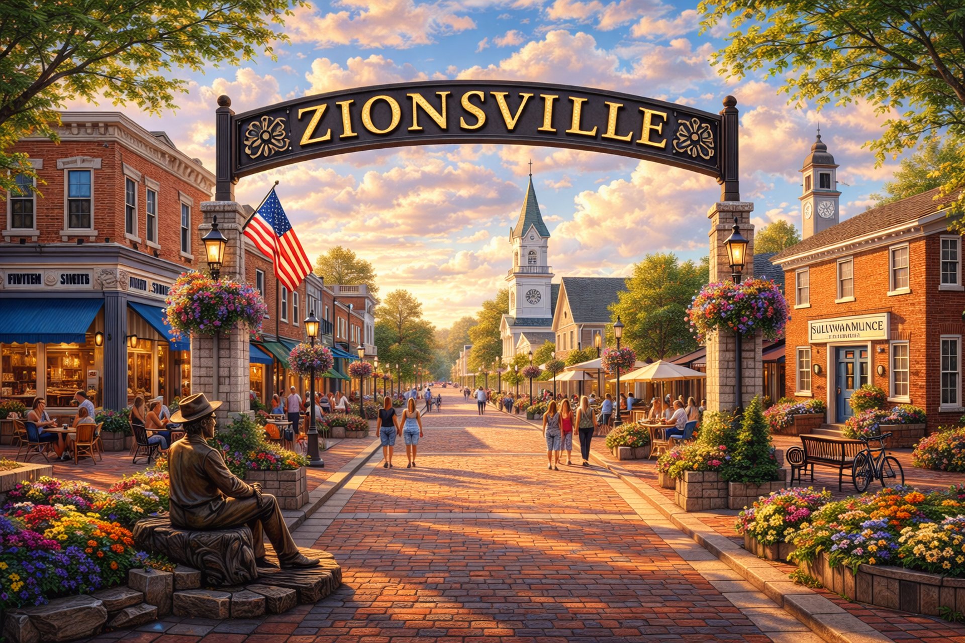 a city with a river running through it