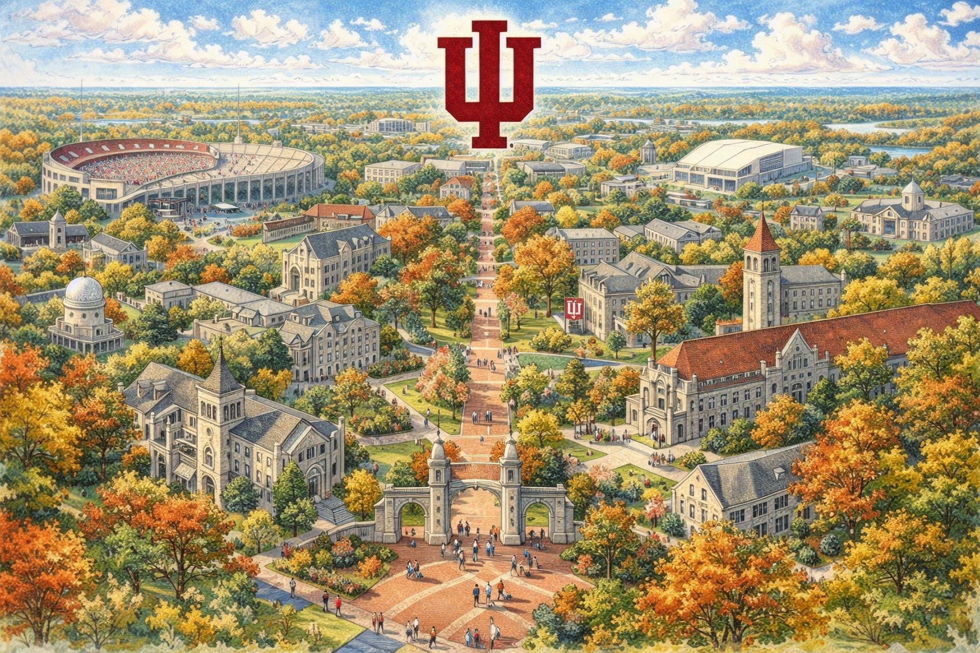 a city with a river running through it