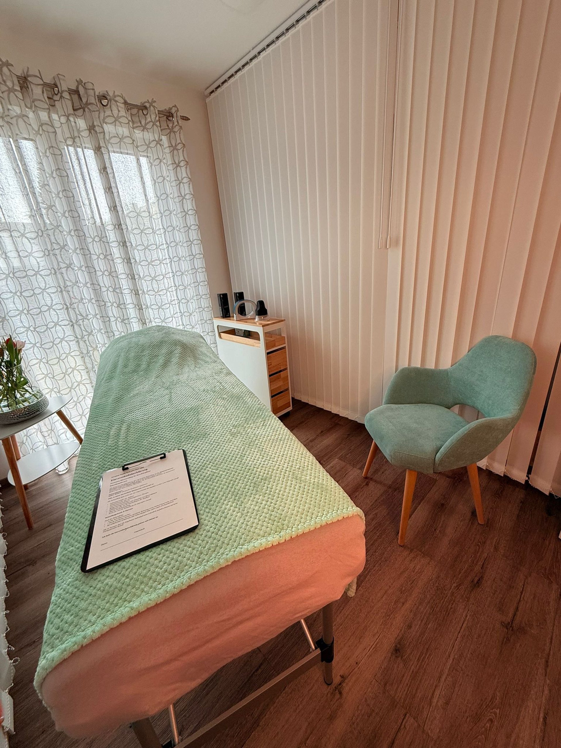 an abstract photo of a curved building with a blue sky in the background