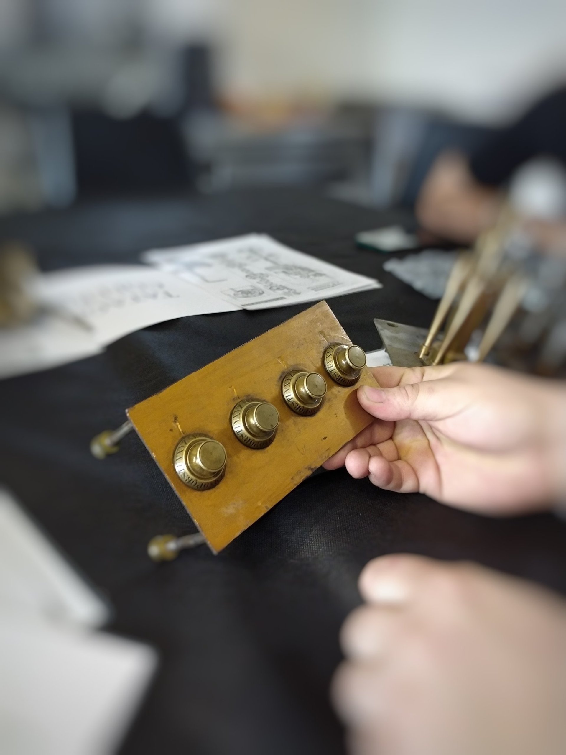 black and brown leather padded tub sofa
