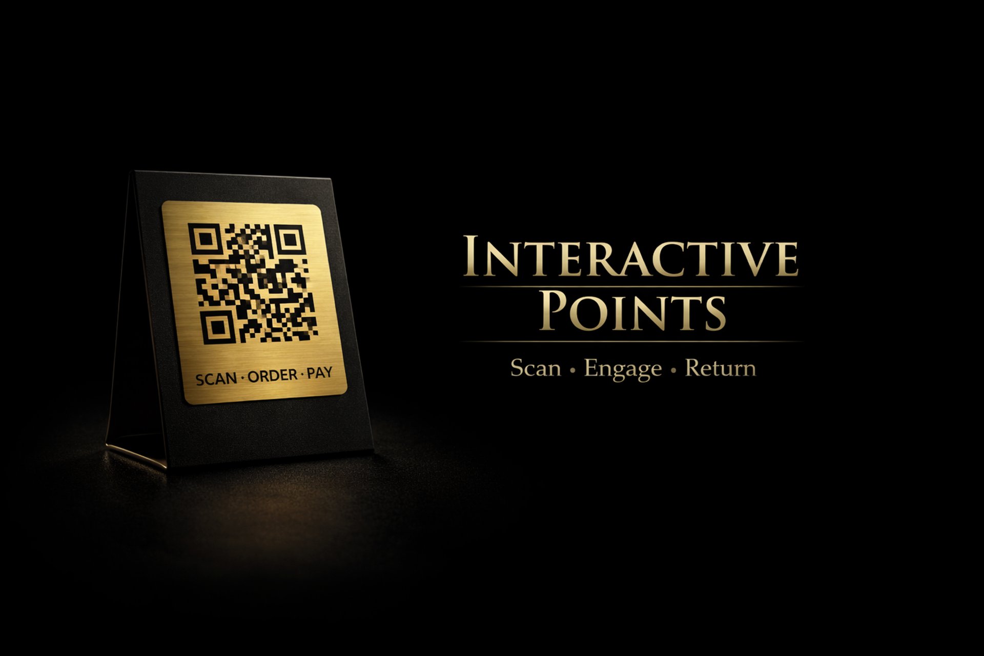 Interactive QR touchpoint showing how customers connect with the venue through branded scan points