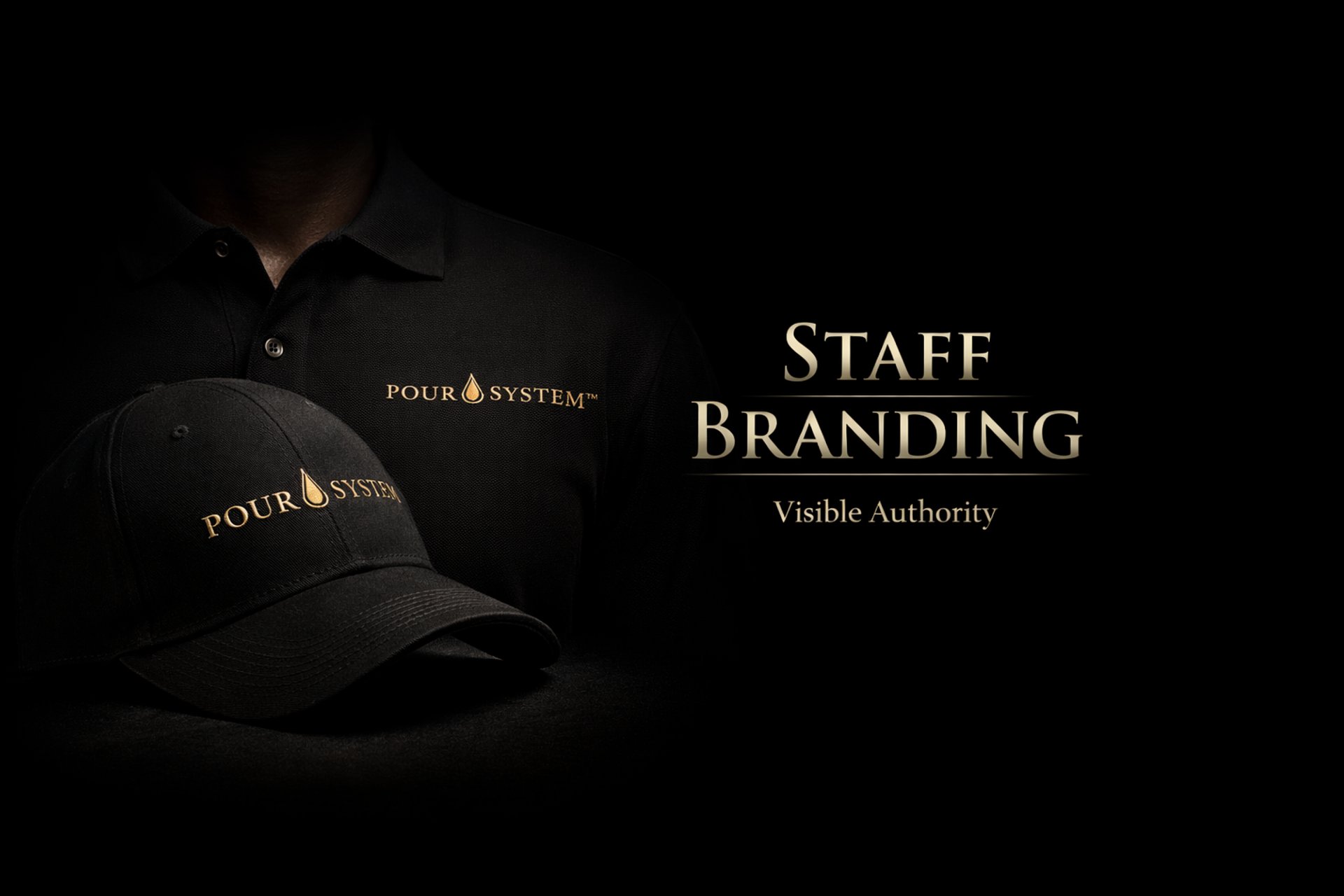 Staff branding example showing uniform and cap used to reinforce venue identity