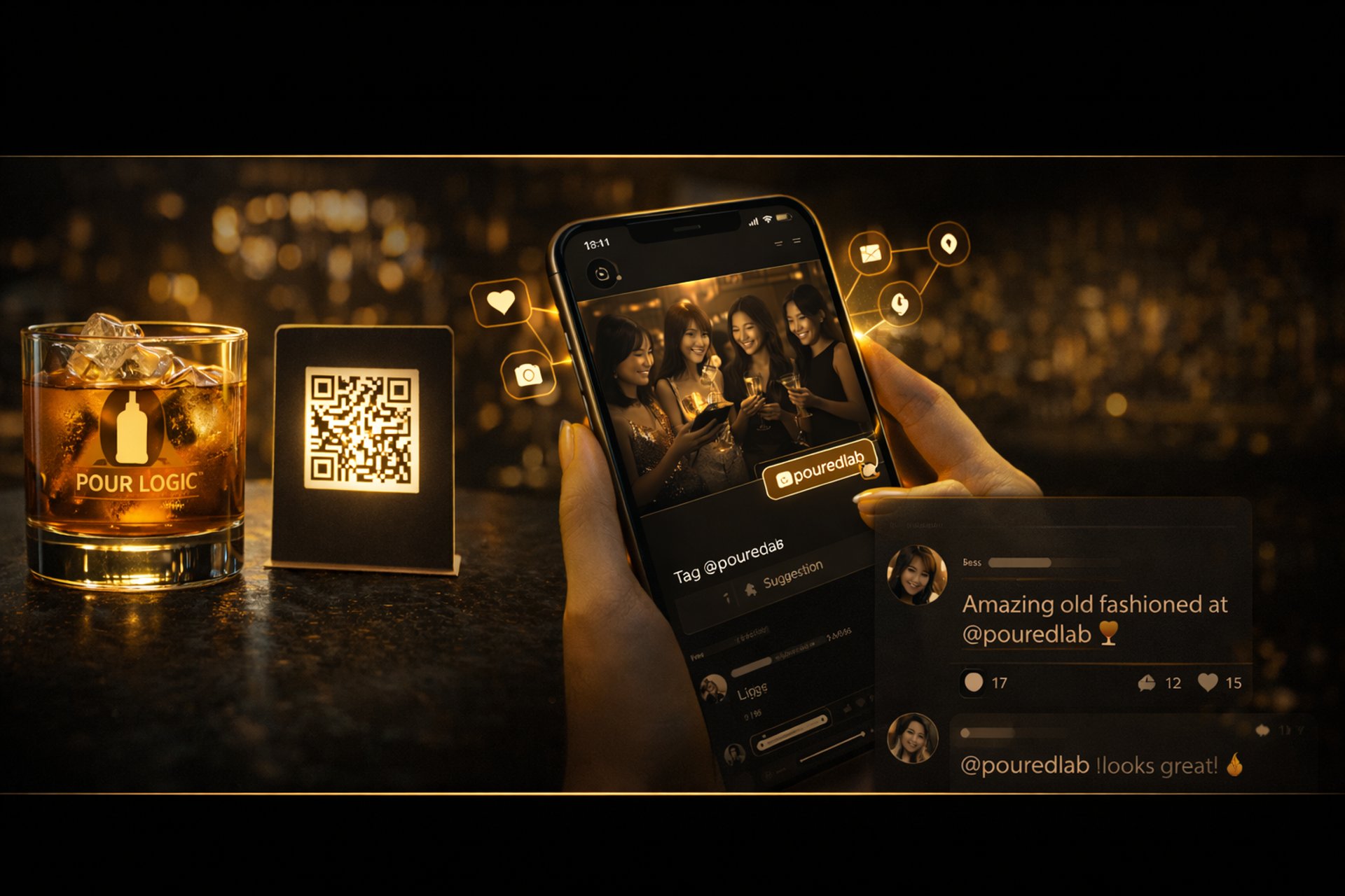 customer scanning qr code on branded drink with smartphone