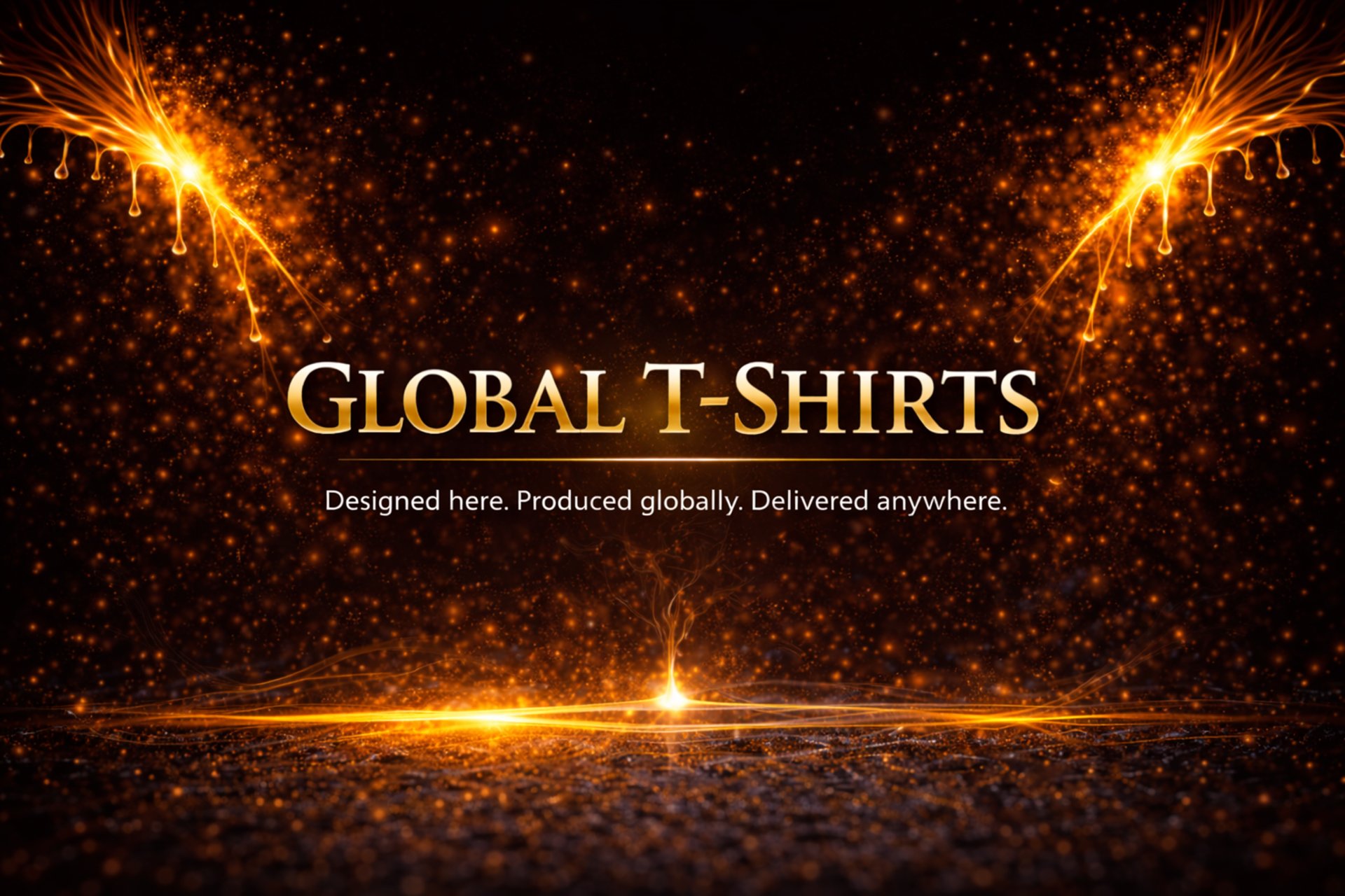 Global T-Shirts header showing worldwide apparel production and delivery