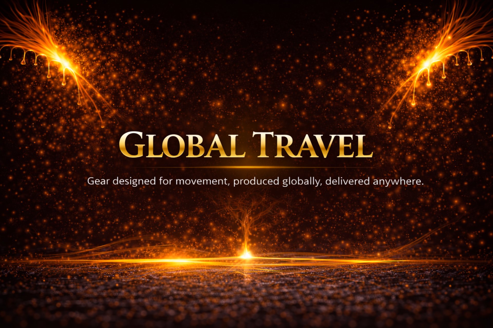 Global Travel header showing worldwide travel merchandise production and delivery