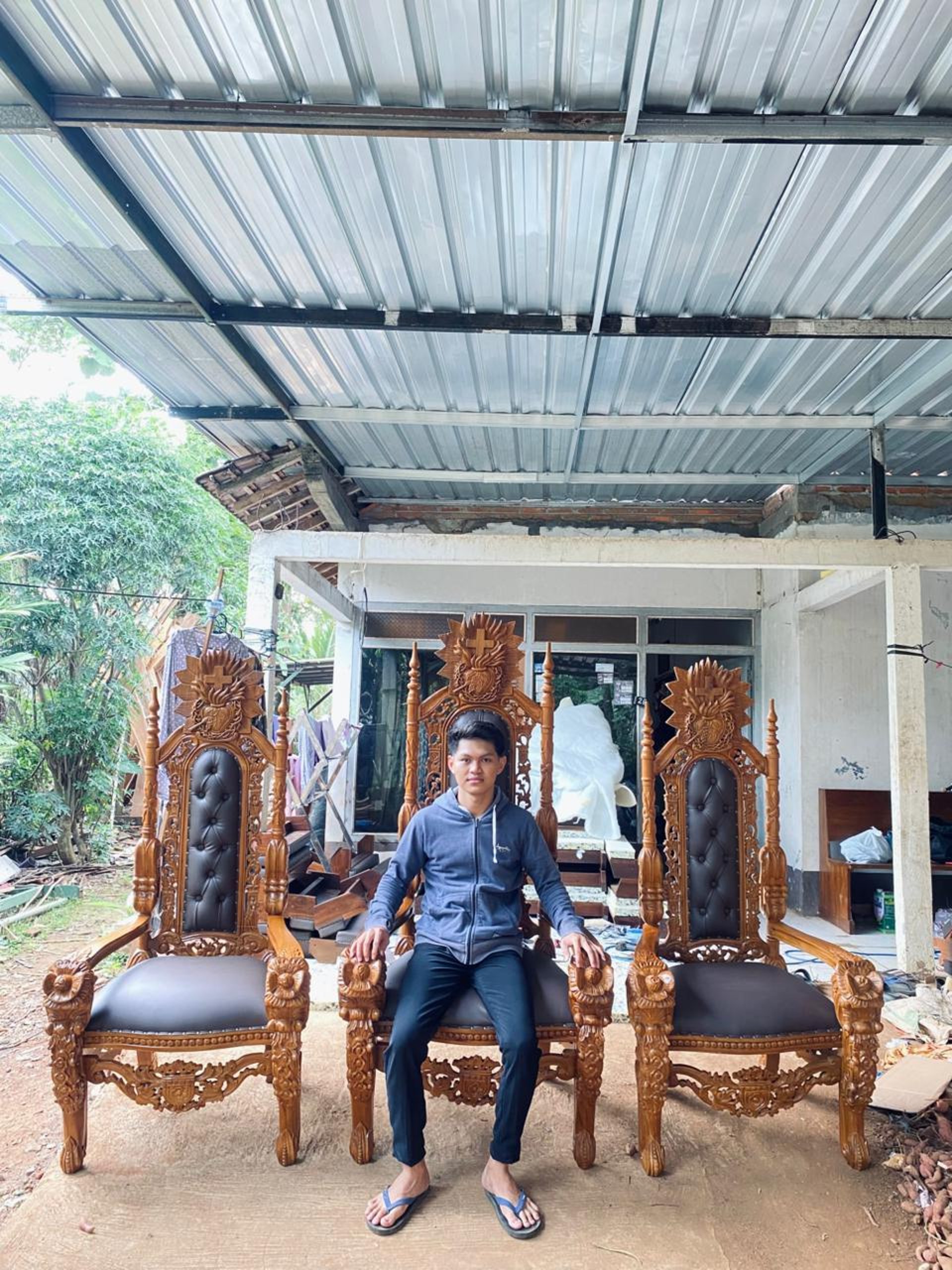 person wearing grey knit sweater