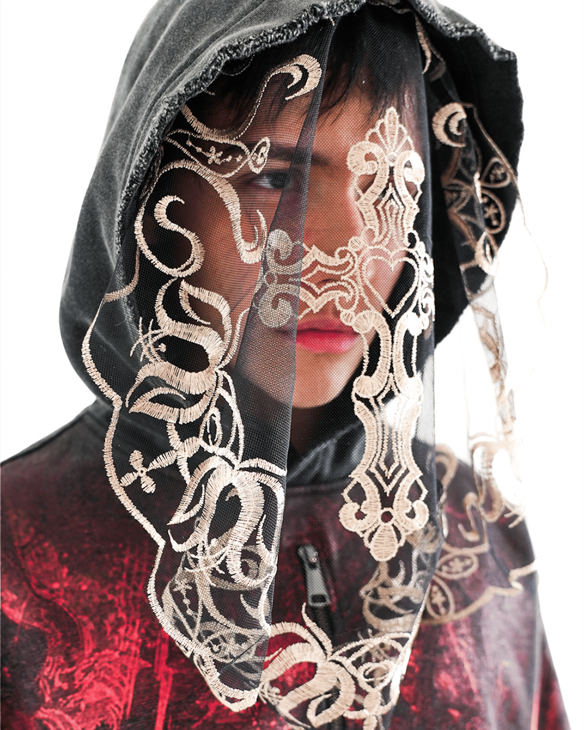 a close up of a black and brown abstract painting