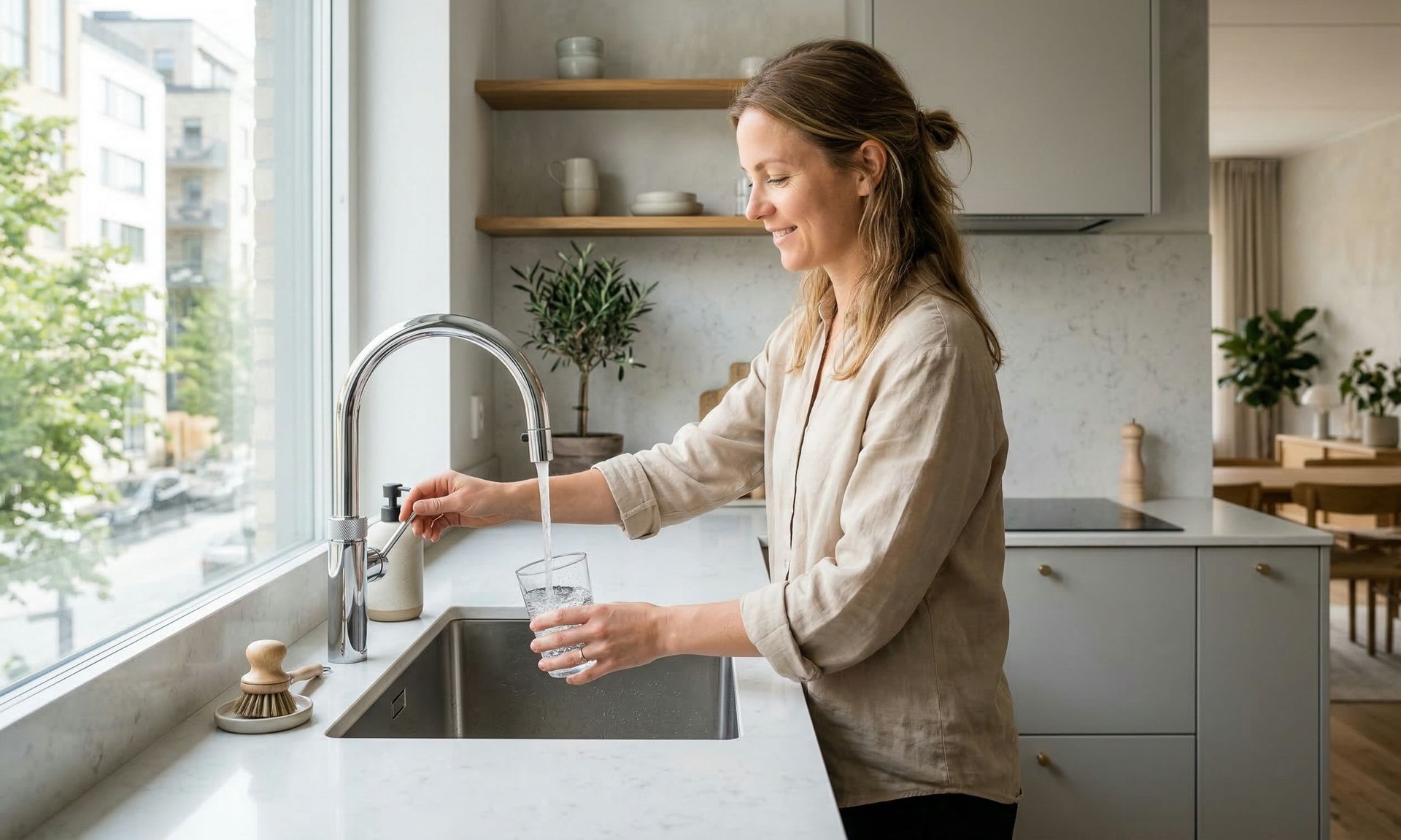person wearing grey knit sweater