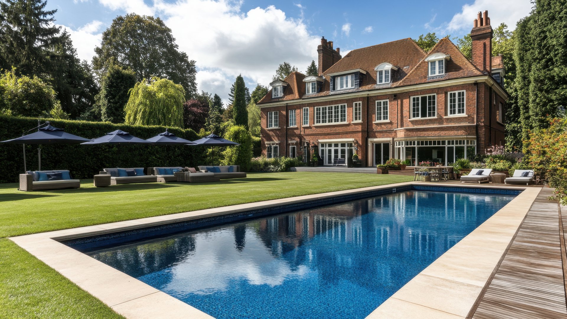 white and brown concrete building near swimming pool during daytime