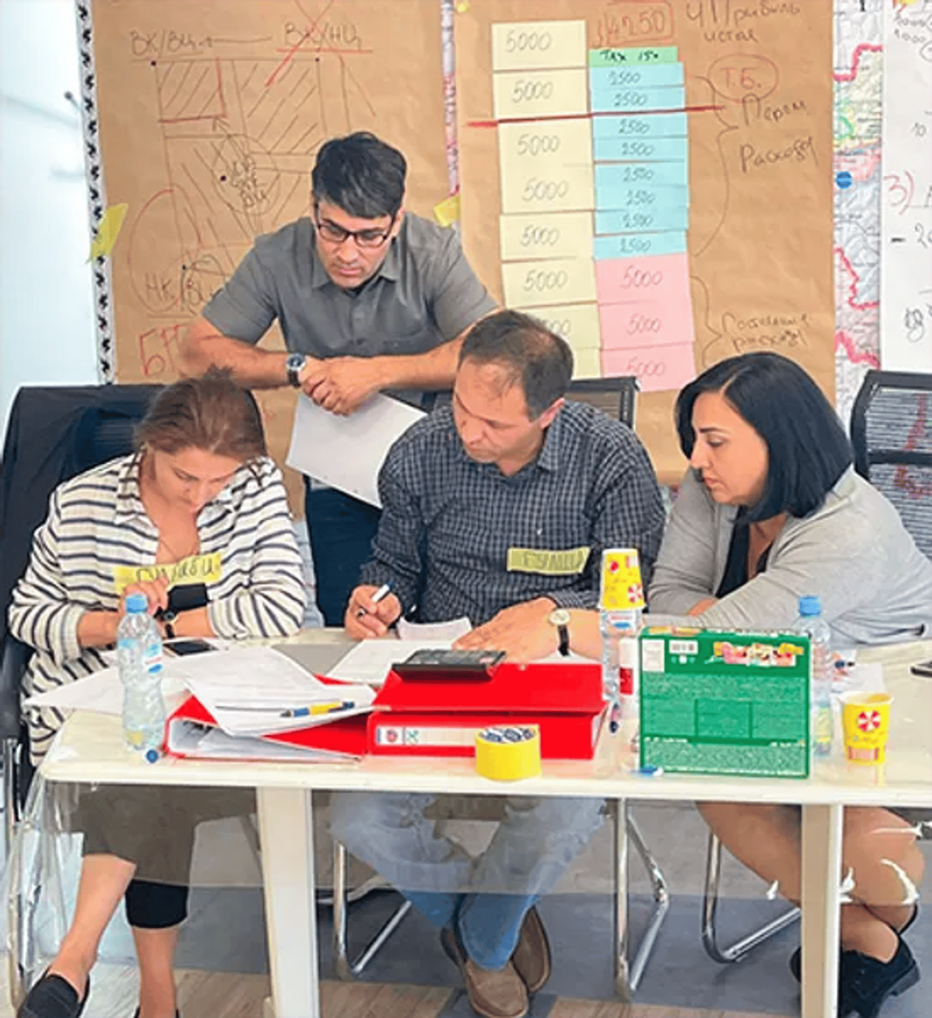 an abstract photo of a curved building with a blue sky in the background