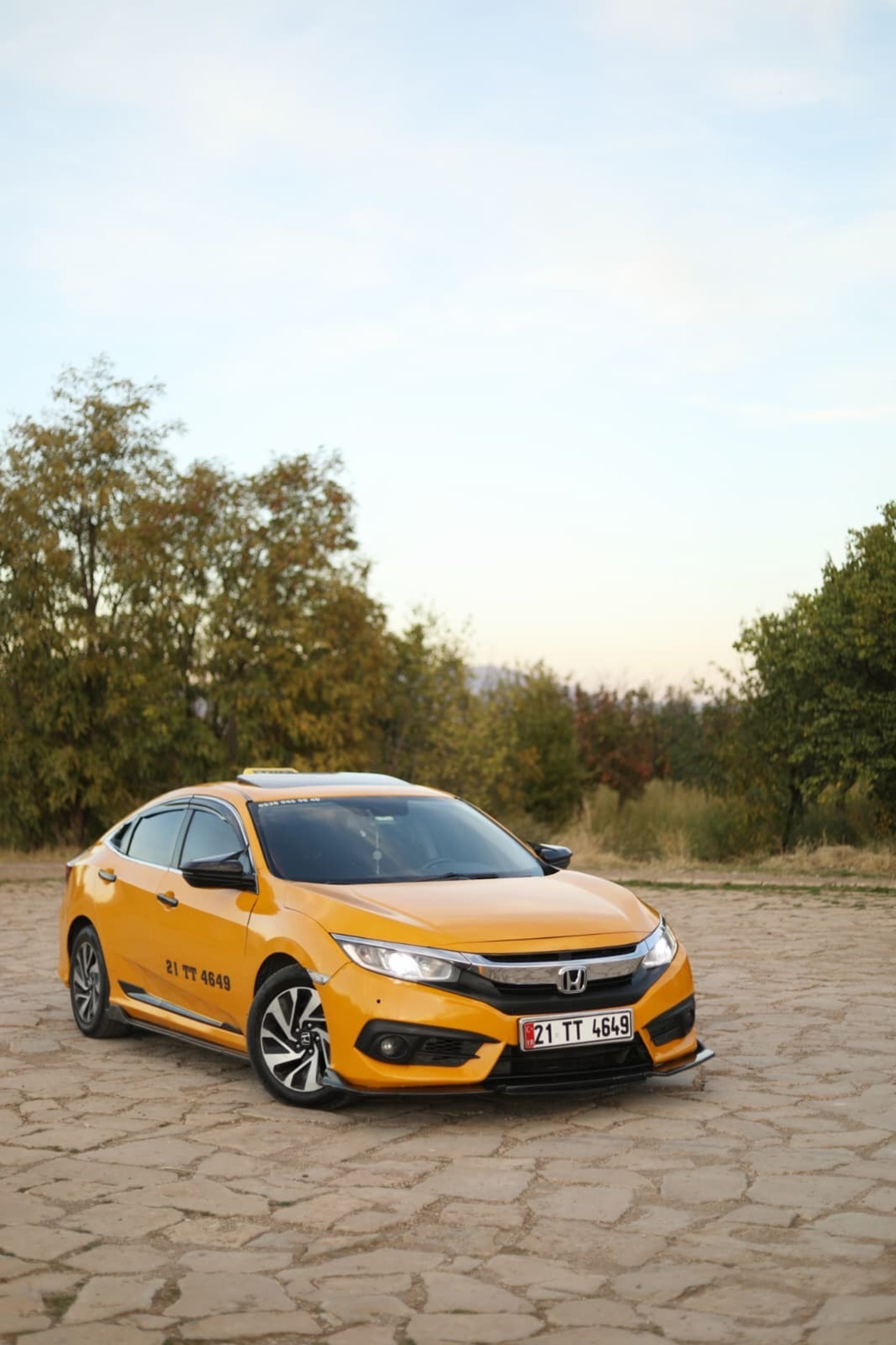 woman wearing yellow long-sleeved dress under white clouds and blue sky during daytime