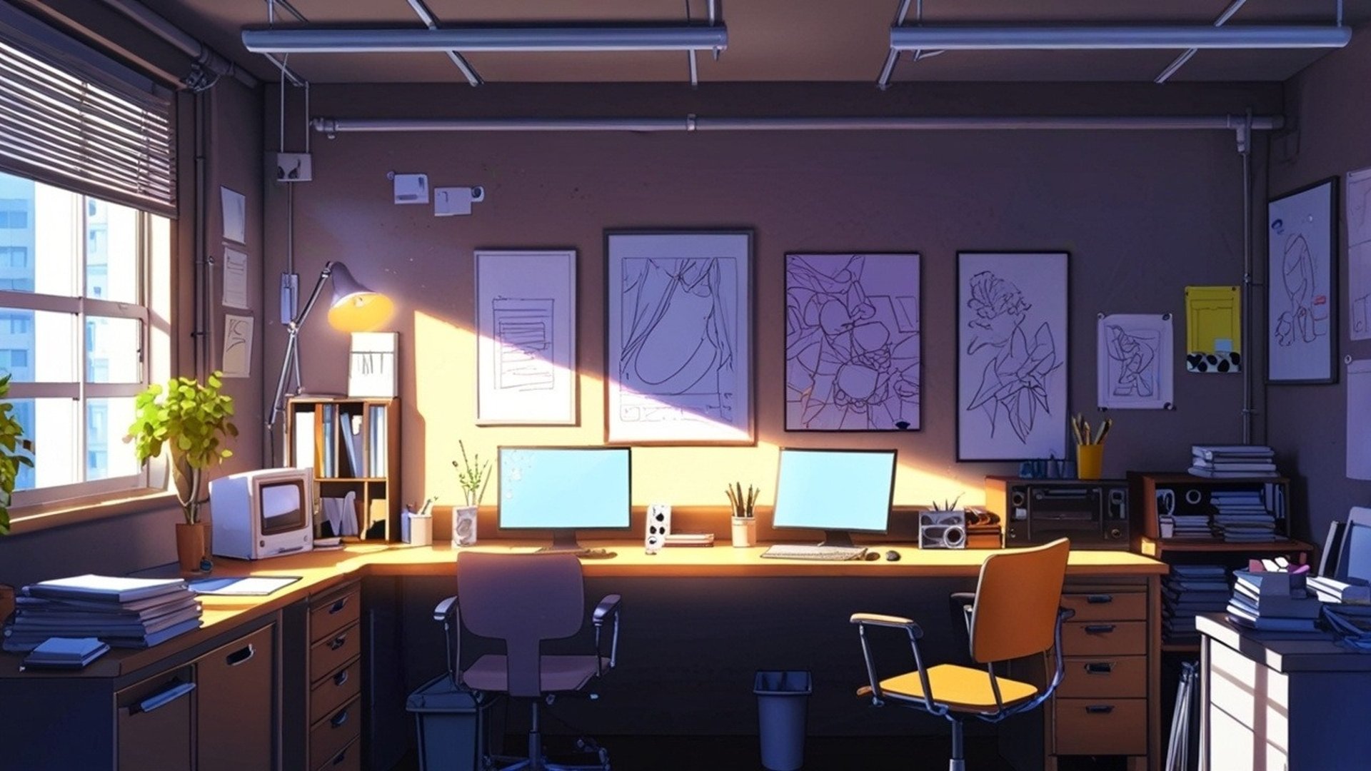 an abstract photo of a curved building with a blue sky in the background