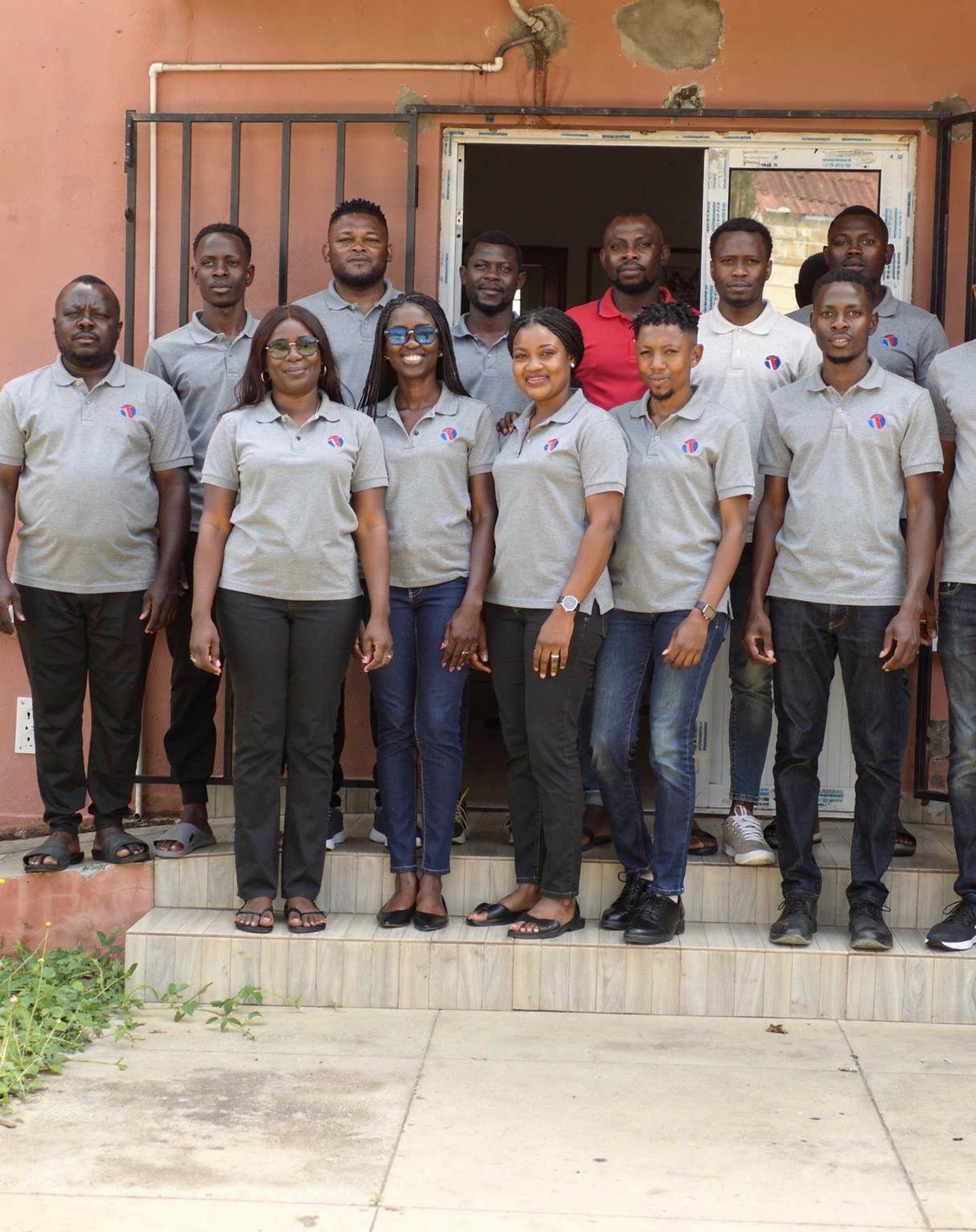 an abstract photo of a curved building with a blue sky in the background