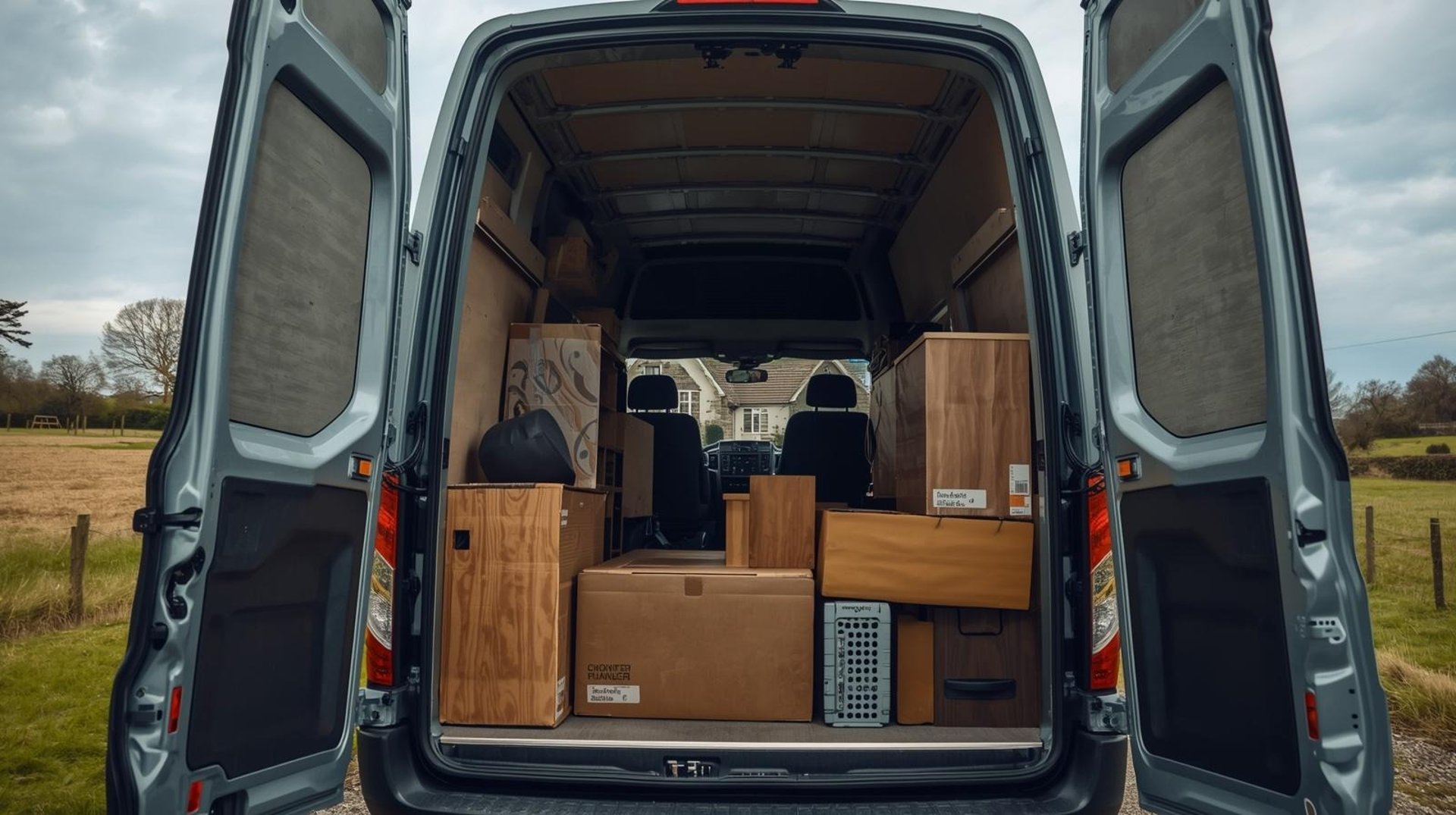 a house clearance van full of furniture