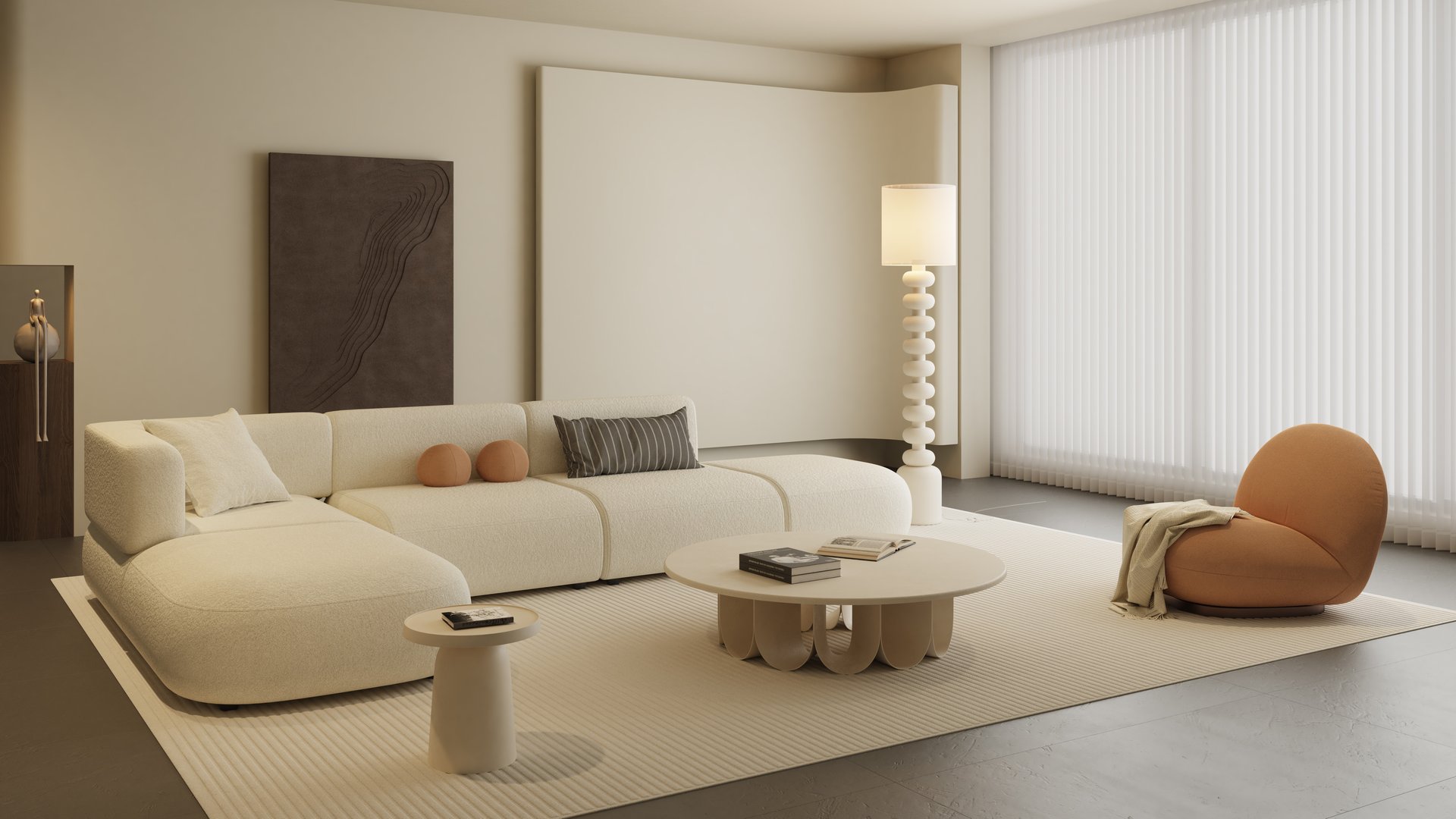 a teddy bear sitting on a stool in a room