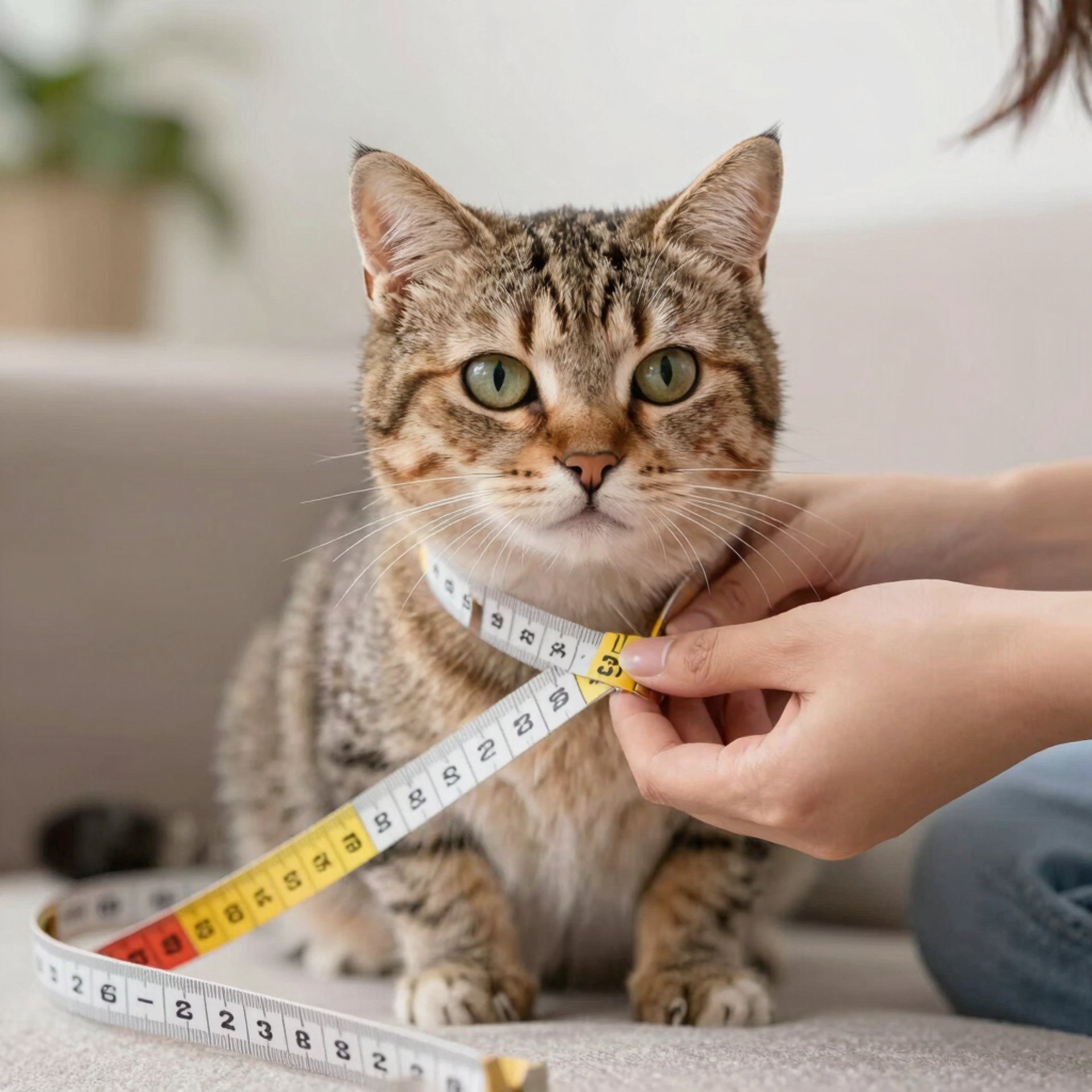 gatito con cinta metrica