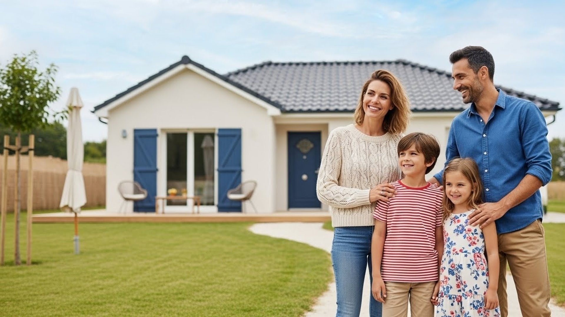 an abstract photo of a curved building with a blue sky in the background