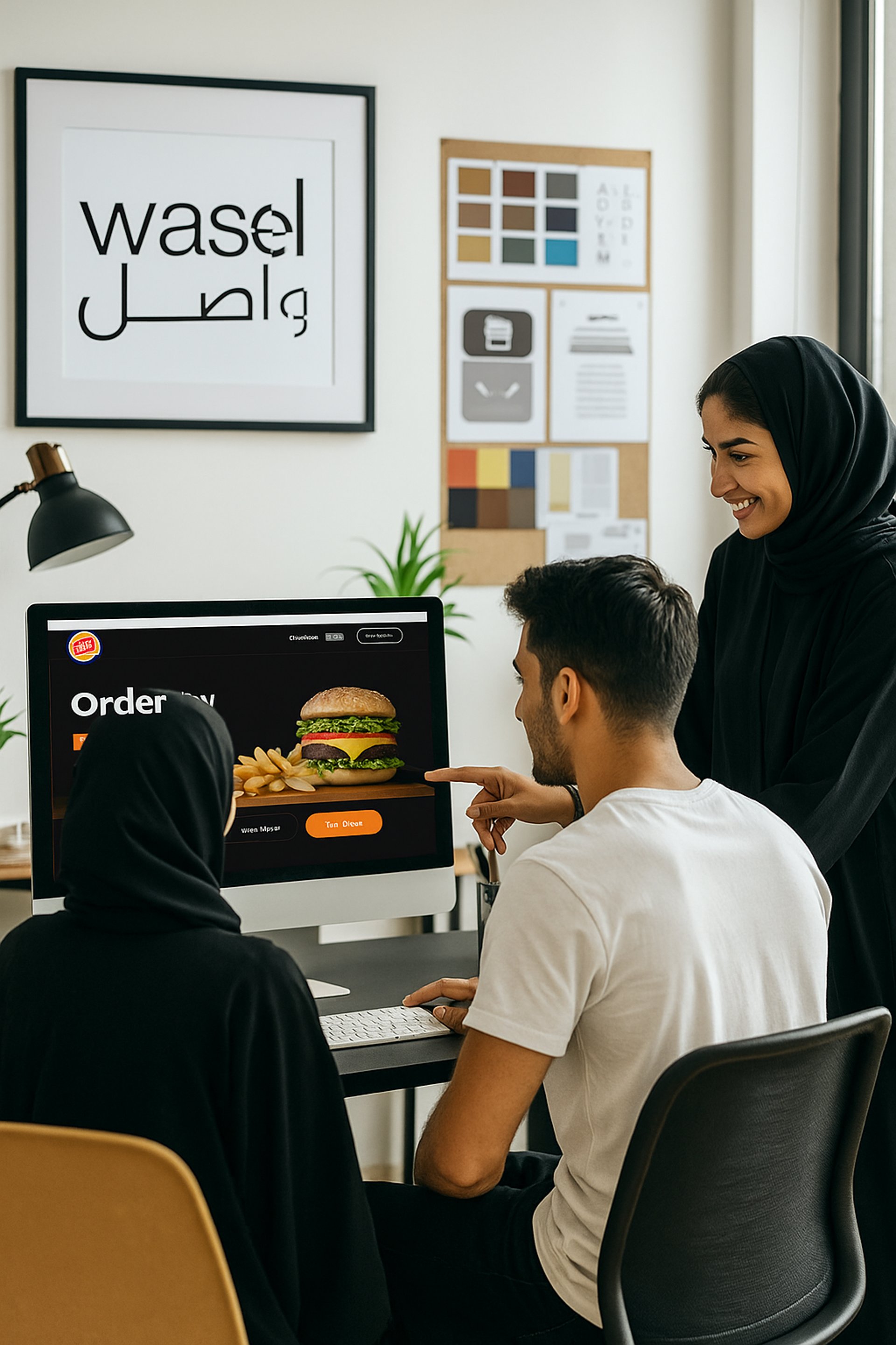 an abstract photo of a curved building with a blue sky in the background
