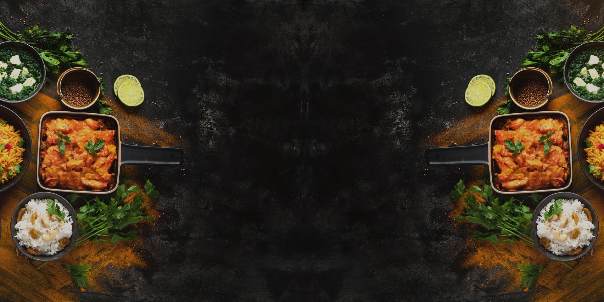 pasta dish on black plate