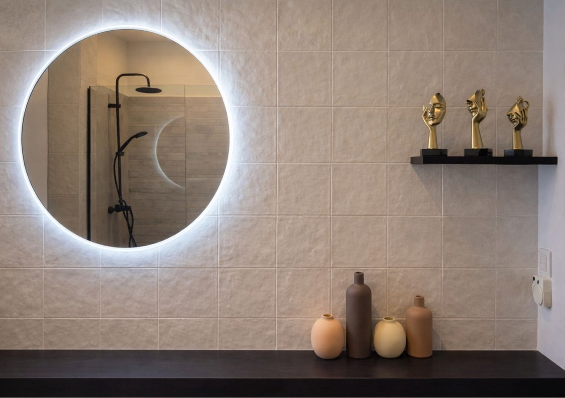 an abstract photo of a curved building with a blue sky in the background