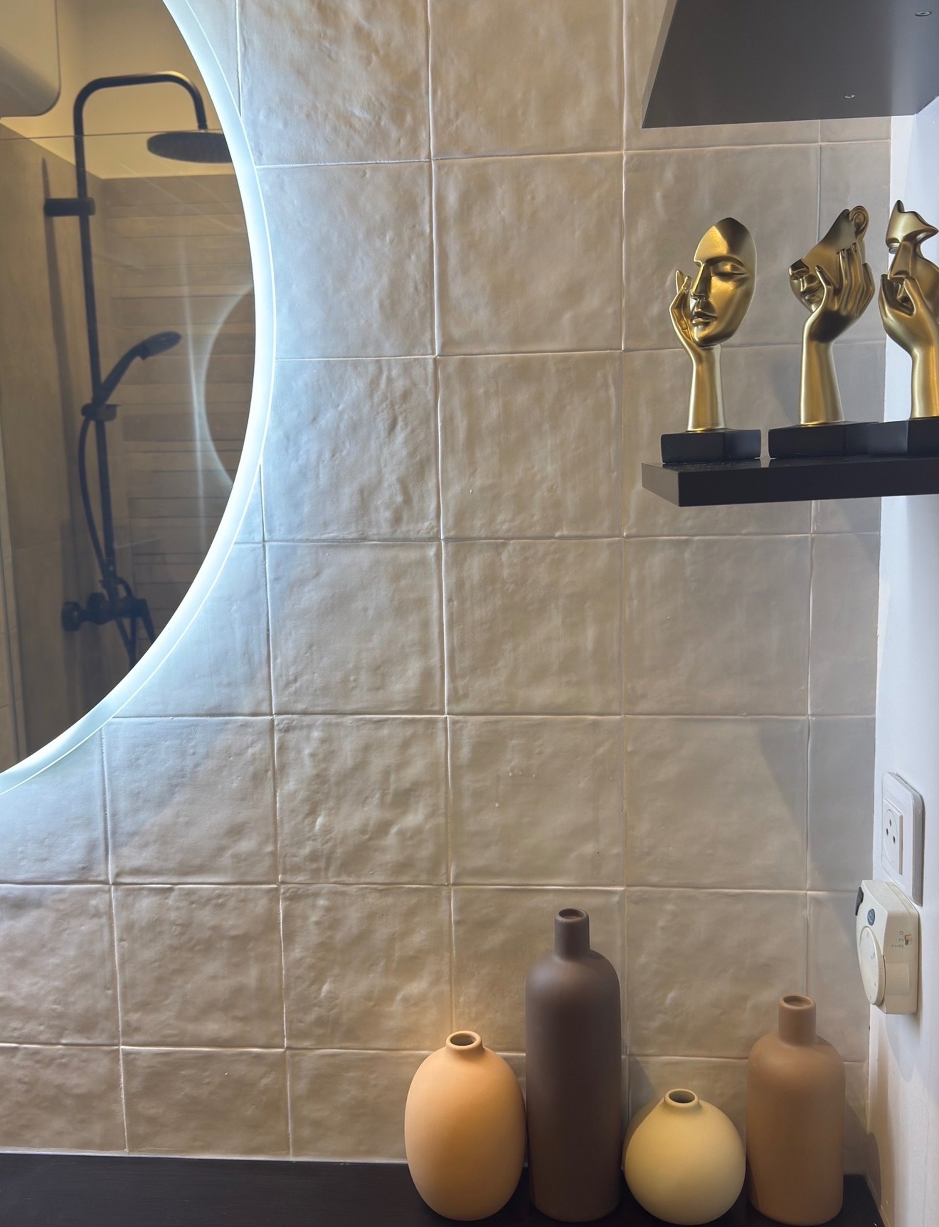 an abstract photo of a curved building with a blue sky in the background