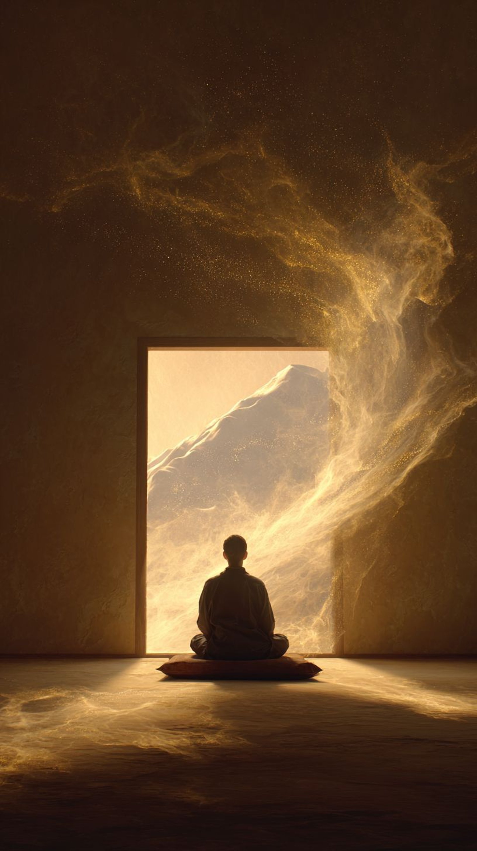 an abstract photo of a curved building with a blue sky in the background