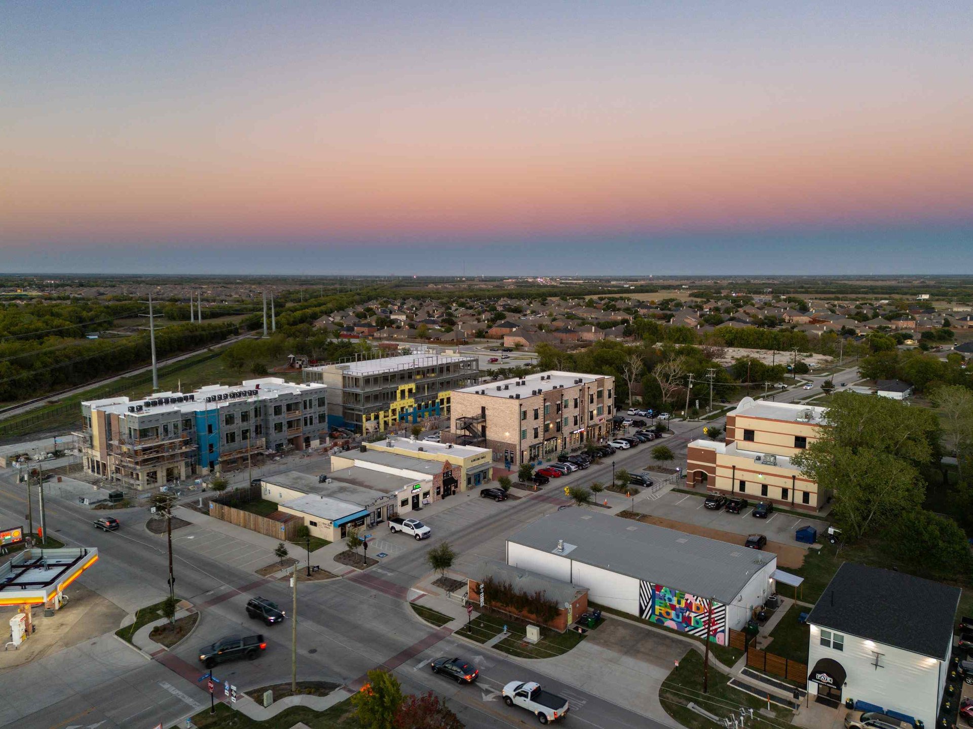 Fate Aerial View at Sunset