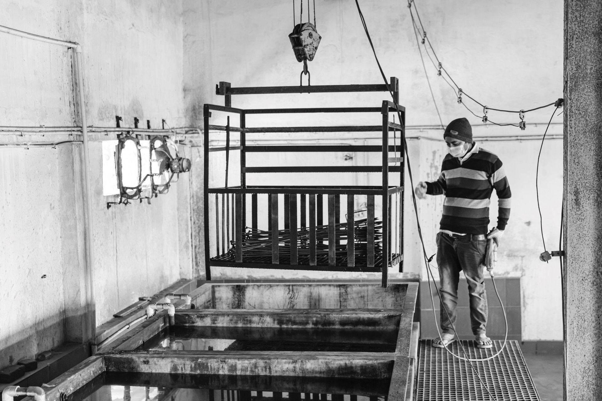 an abstract photo of a curved building with a blue sky in the background