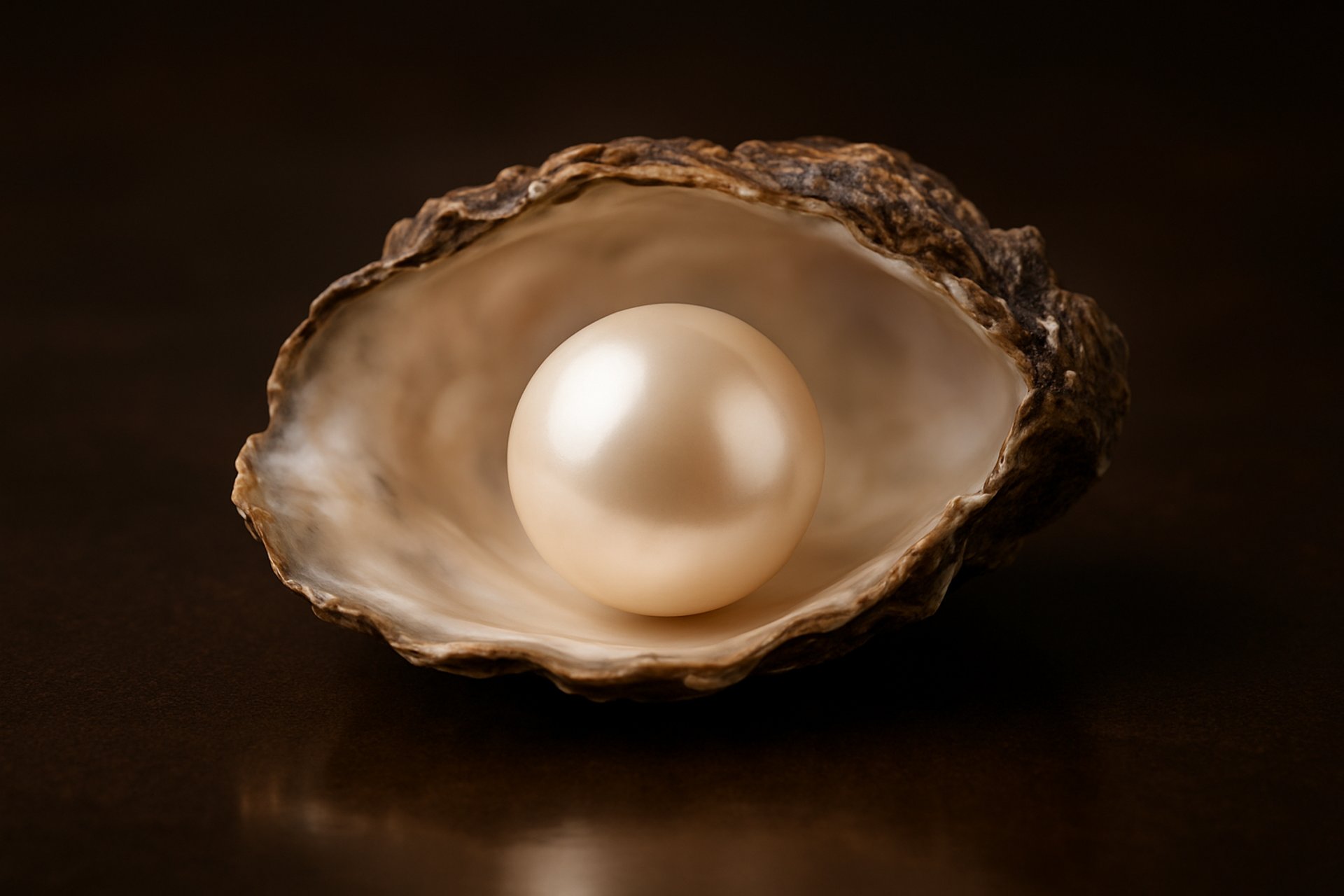 a close up of a necklace on a wooden plate
