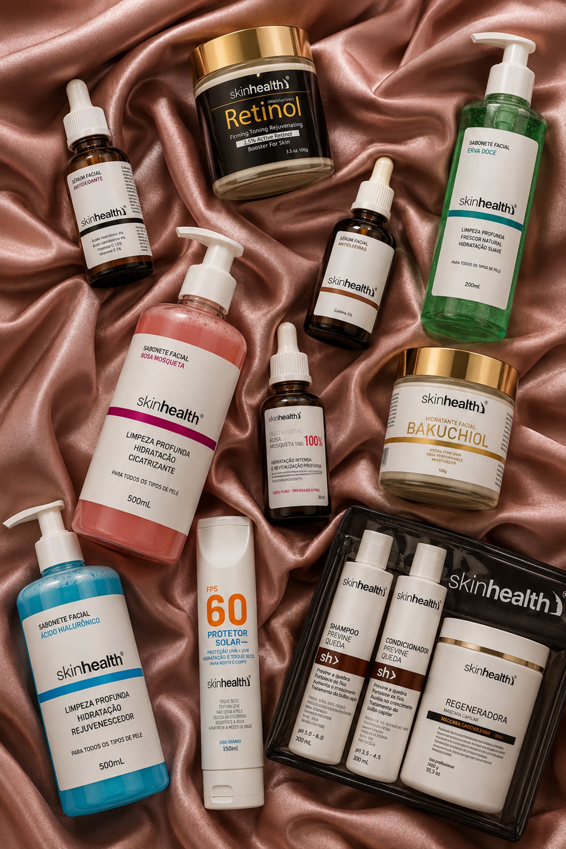 two bottles of skin care sitting next to a plant