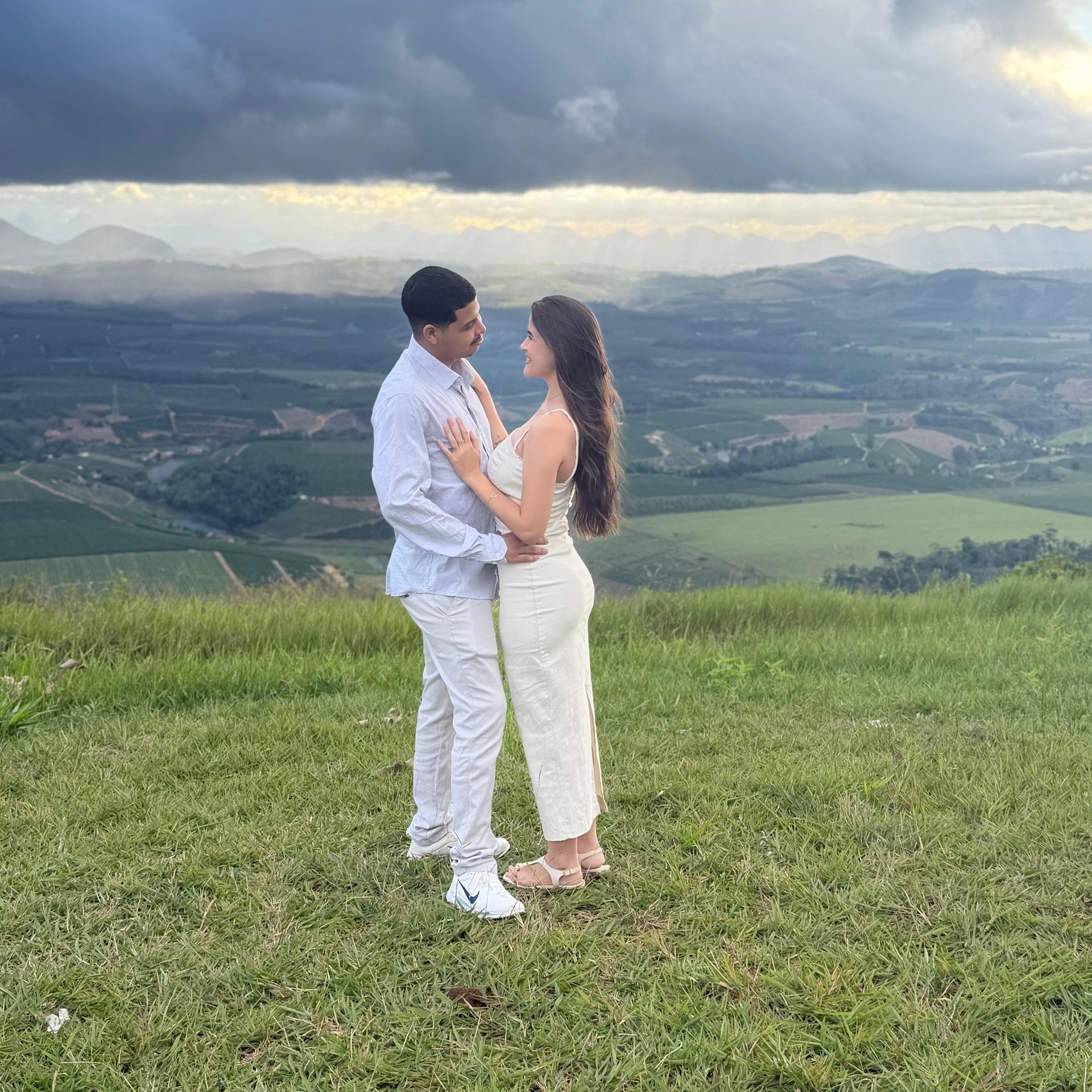 couple wearing silver-colored rings