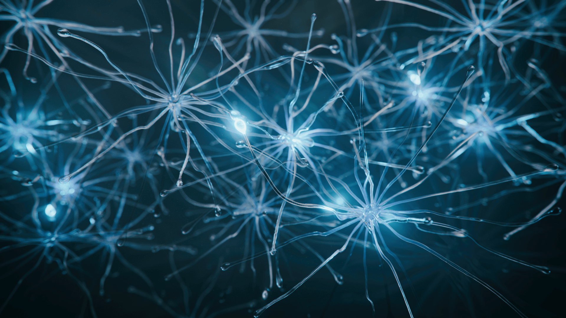 a blue background with lines and dots