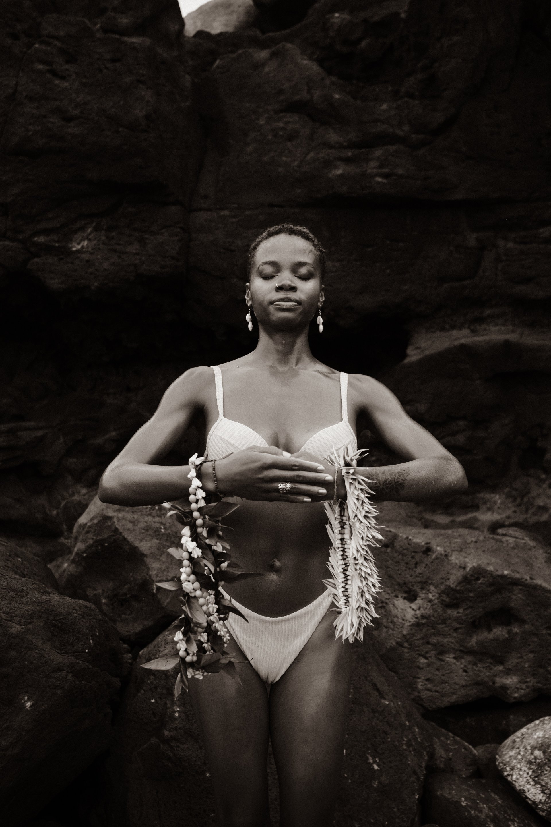 an abstract photo of a curved building with a blue sky in the background