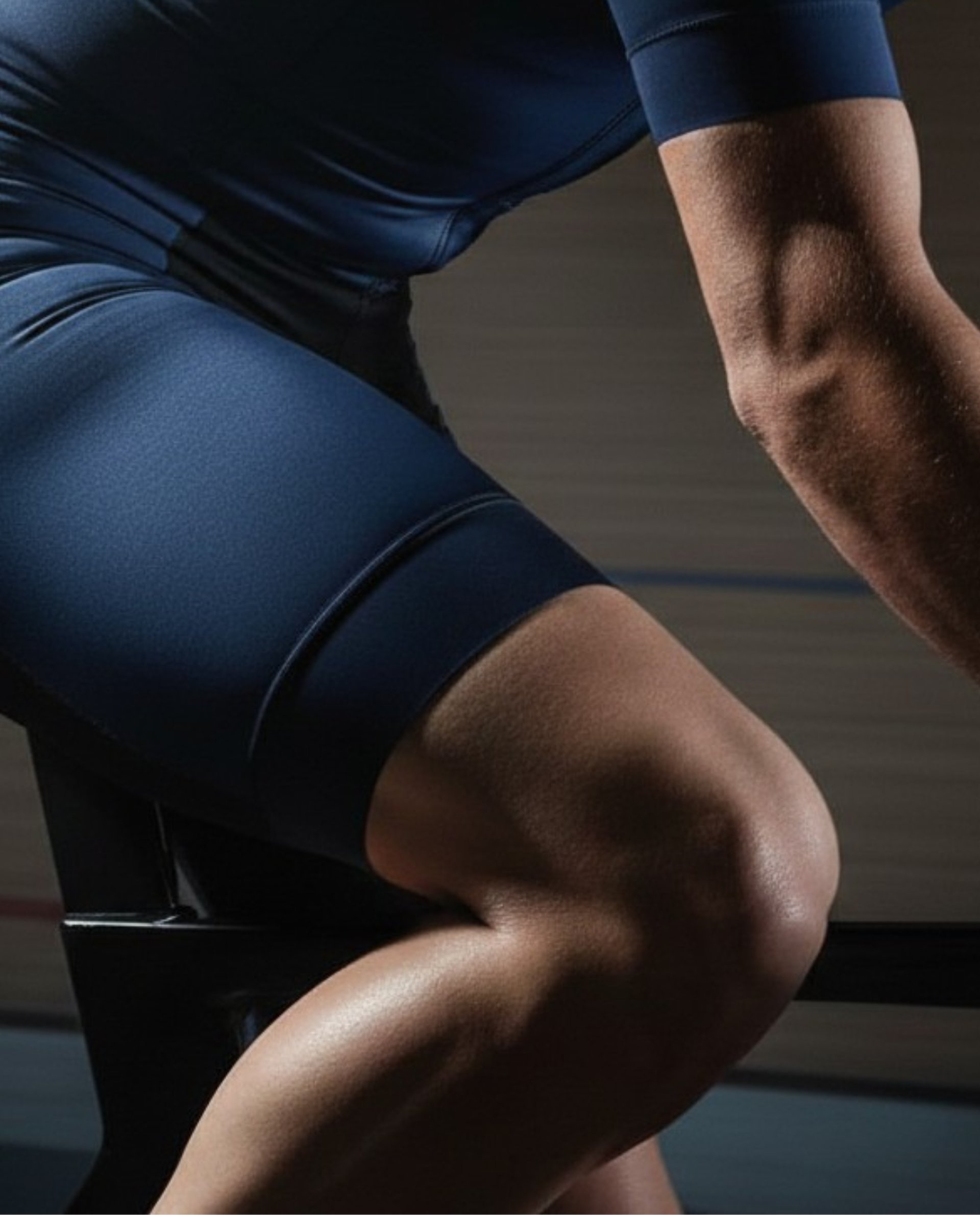 an abstract photo of a curved building with a blue sky in the background