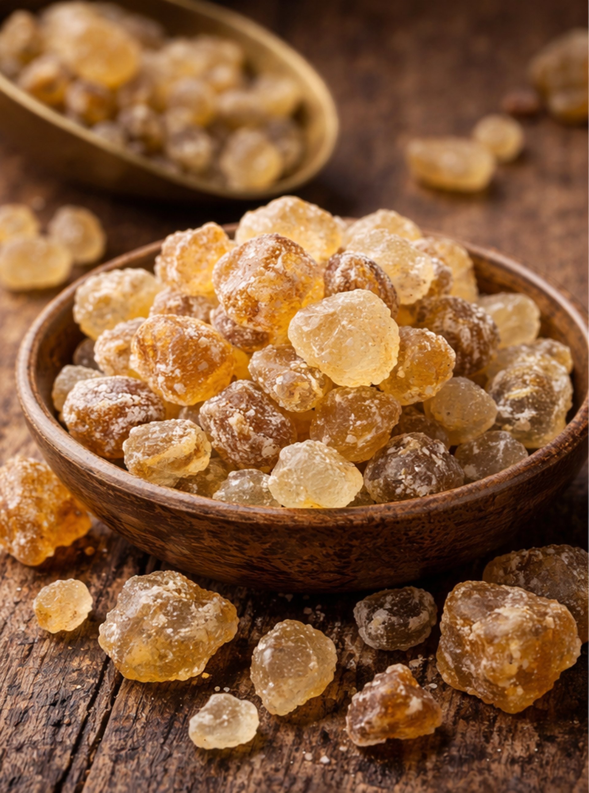 a black bowl filled with sugary treats on top of a table