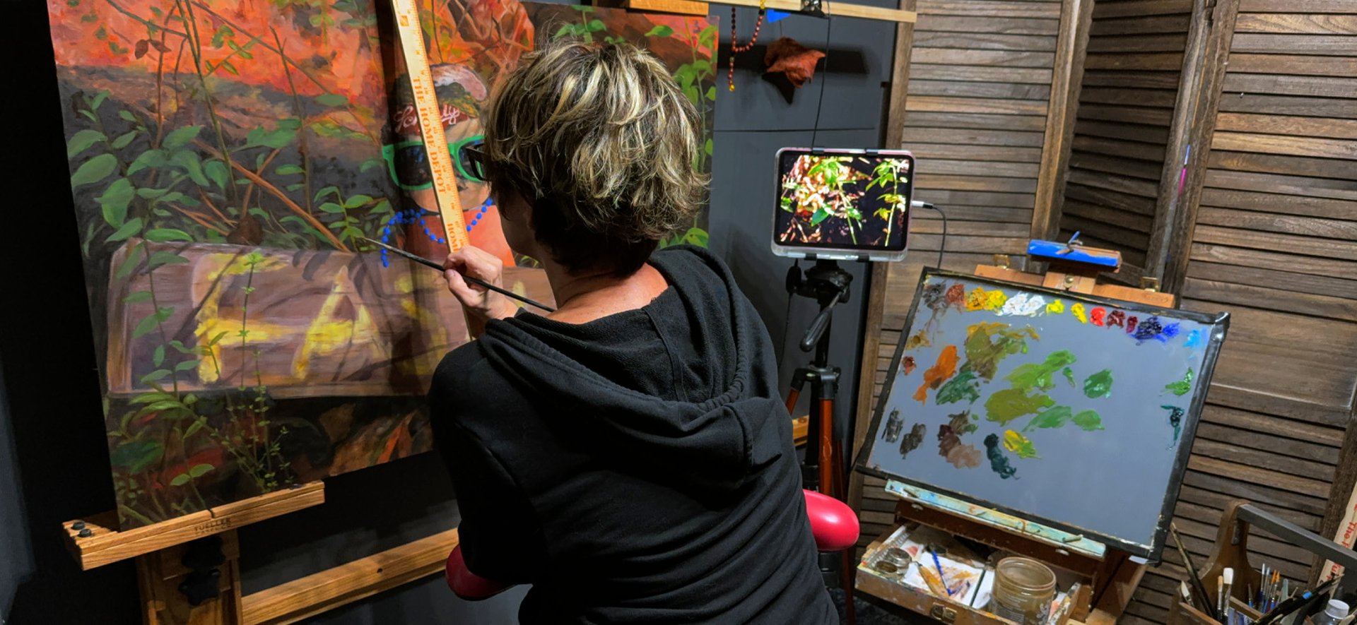 woman holding dried flower