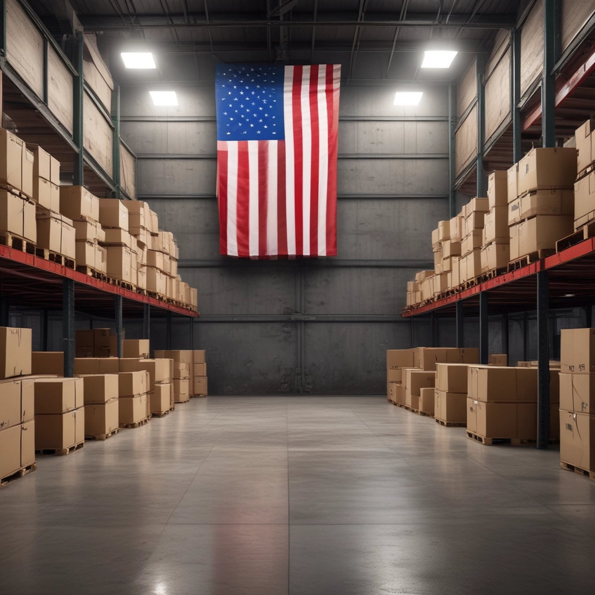 A woman standing in front of a shelf of blue bins