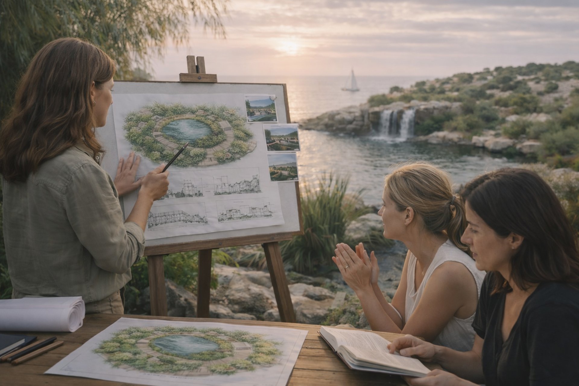 an abstract photo of a curved building with a blue sky in the background