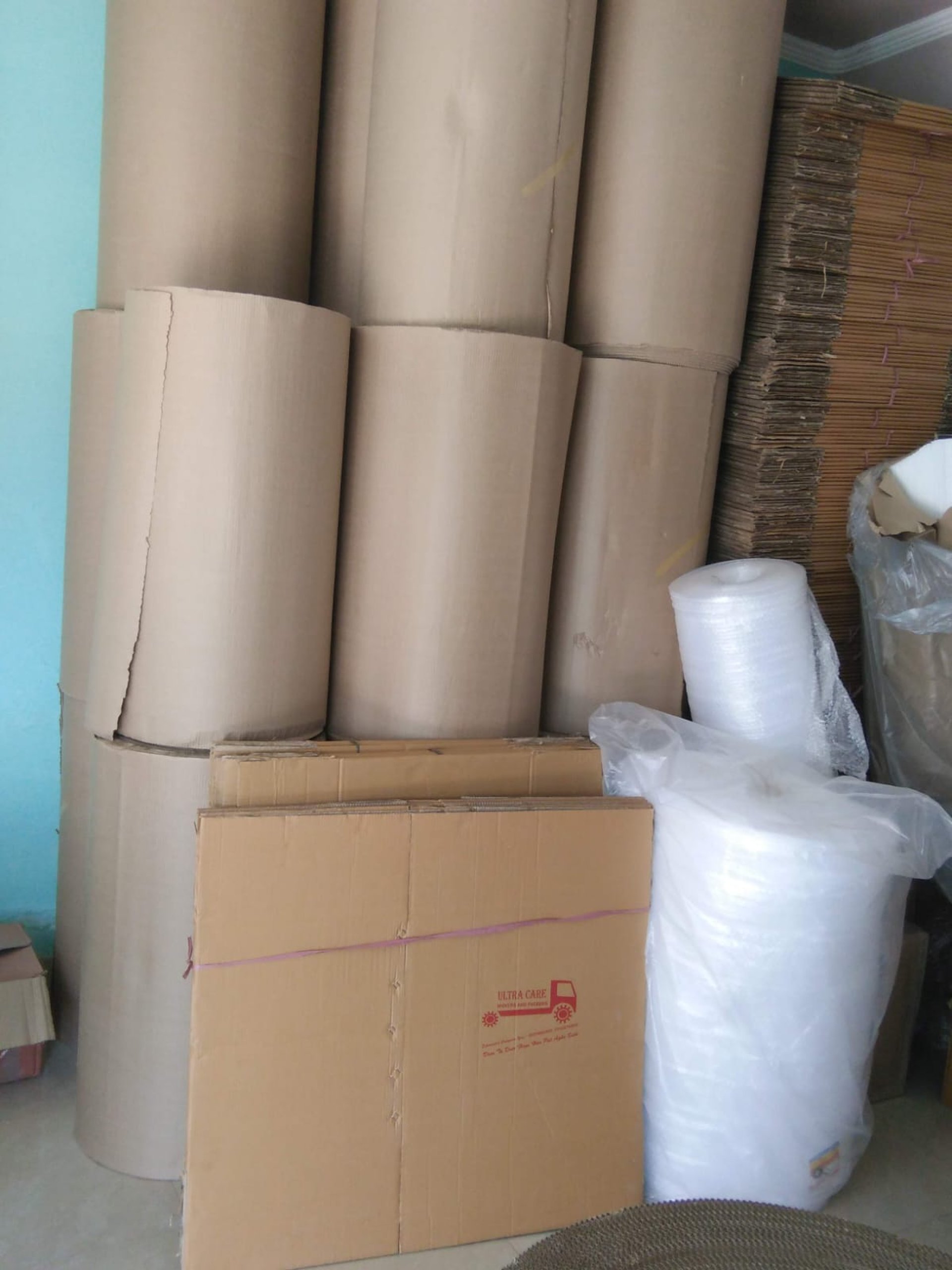 an abstract photo of a curved building with a blue sky in the background