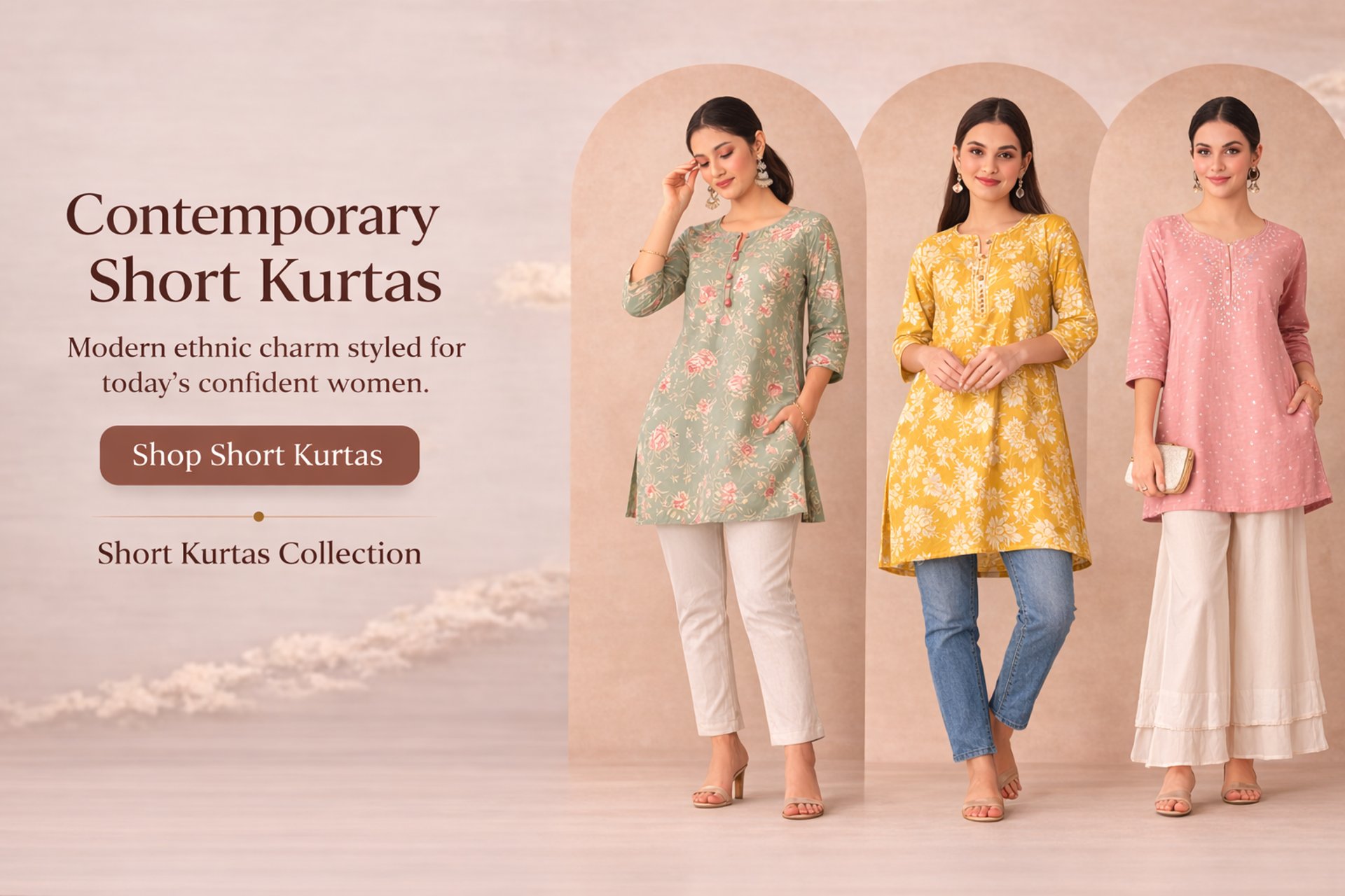 stylish women short kurtas collection by tryshopy