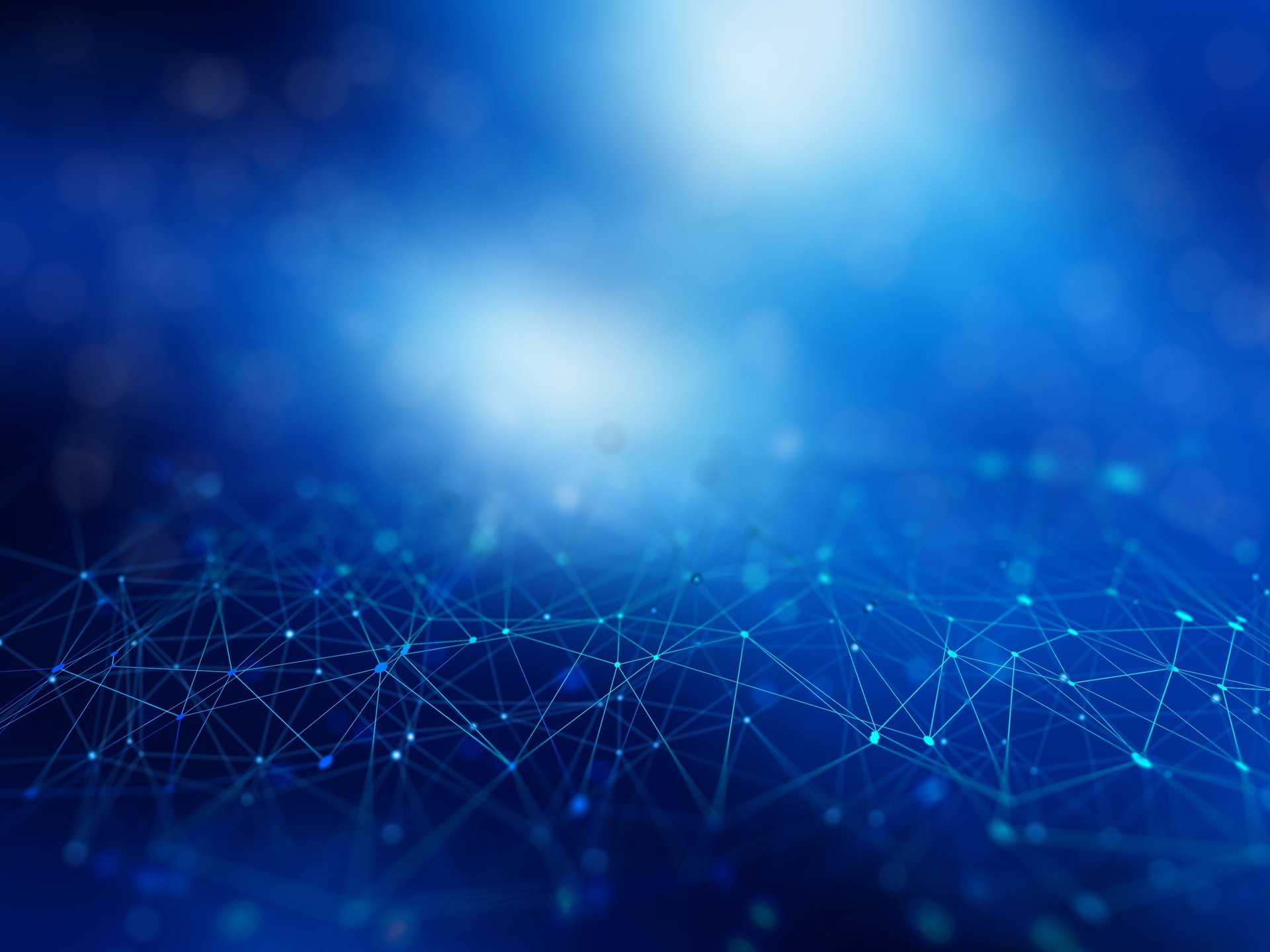 a blue background with lines and dots